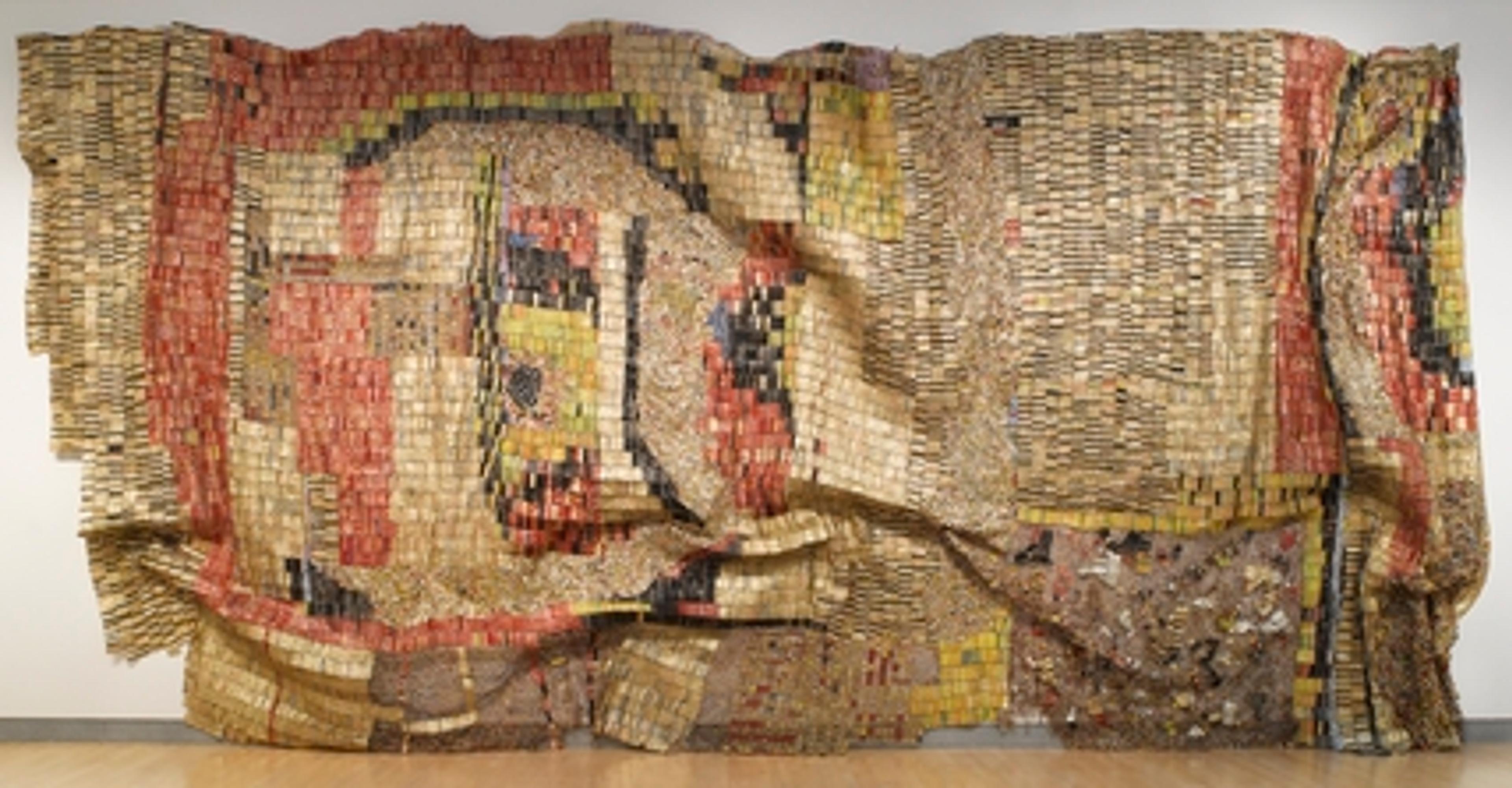 El Anatsui (Ghanaian, b. 1944). Earth’s Skin, 2007. Aluminum and copper wire, 177 × 394 in. (449.6 × 1000.8 cm). Courtesy of Guggenheim Abu Dhabi