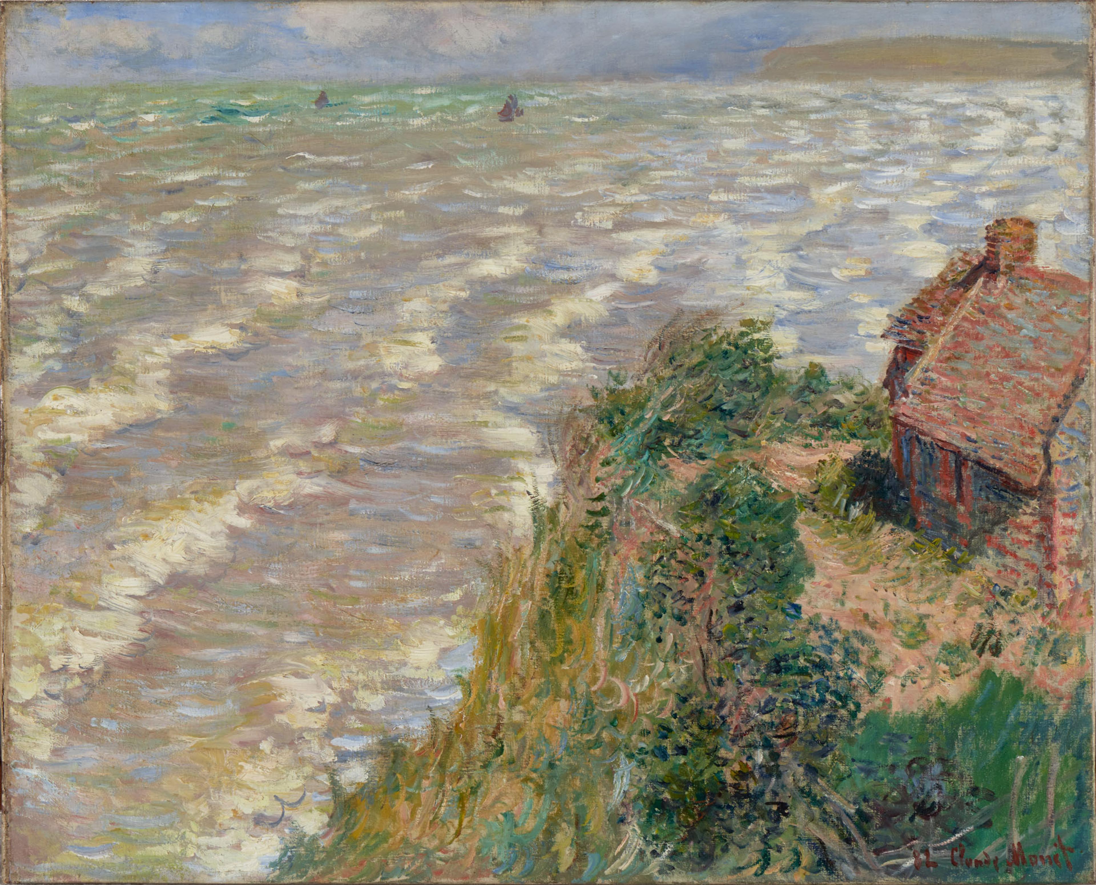 Claude Monet. <i>Rising Tide at Pourville (Marée montante à Pourville)</i>, 1882. Oil on canvas. Brooklyn Museum, Gift of Mrs. Horace O. Havemeyer, 41.1260. (Photo: Brooklyn Museum)