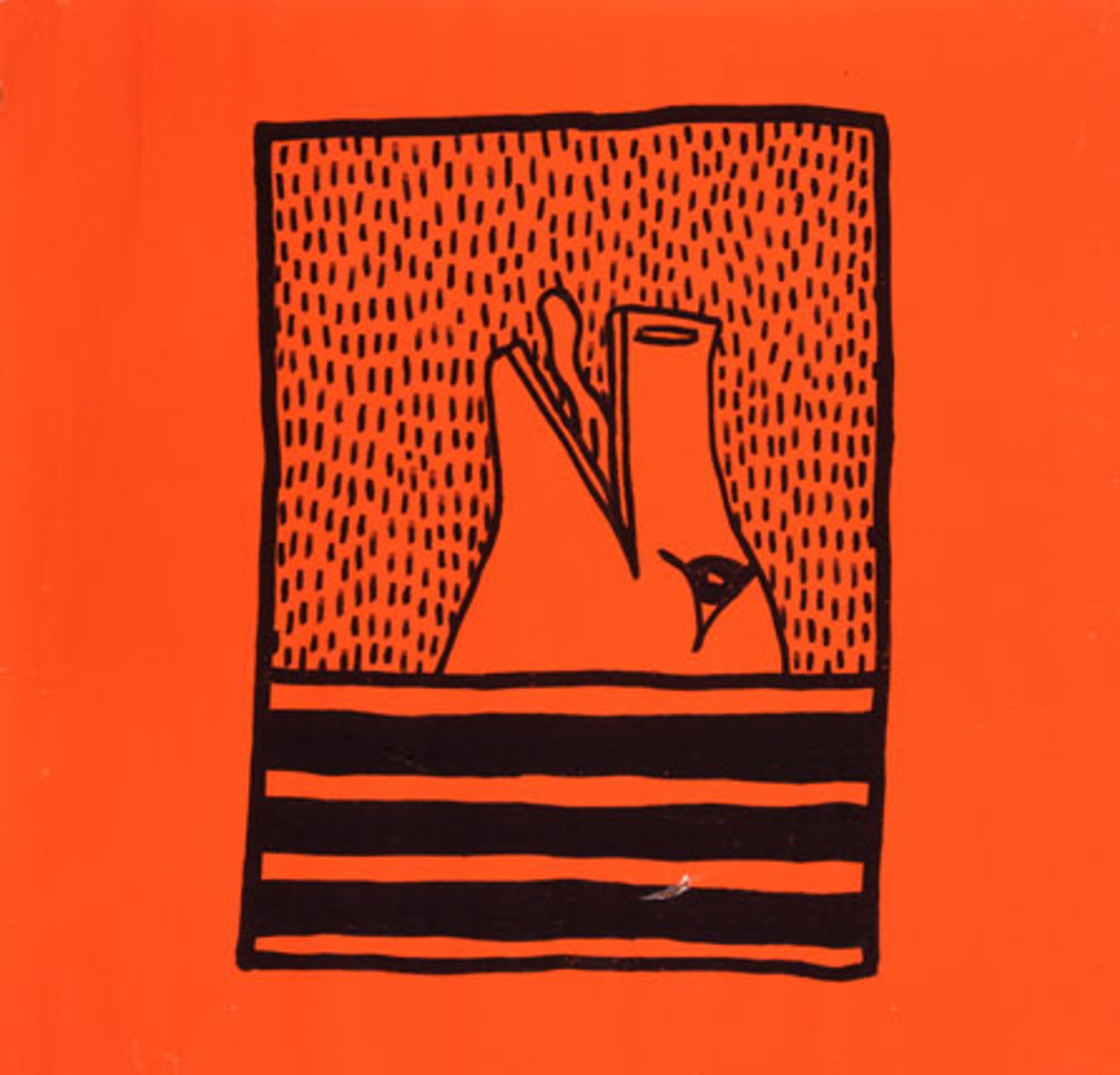 Keith Haring (American, 1958–1990). Untitled, 1980. Ink on orange paper, 36 × 351⁄2 in. (91.4 × 90.2 cm). Collection Keith Haring Foundation. © Keith Haring Foundation