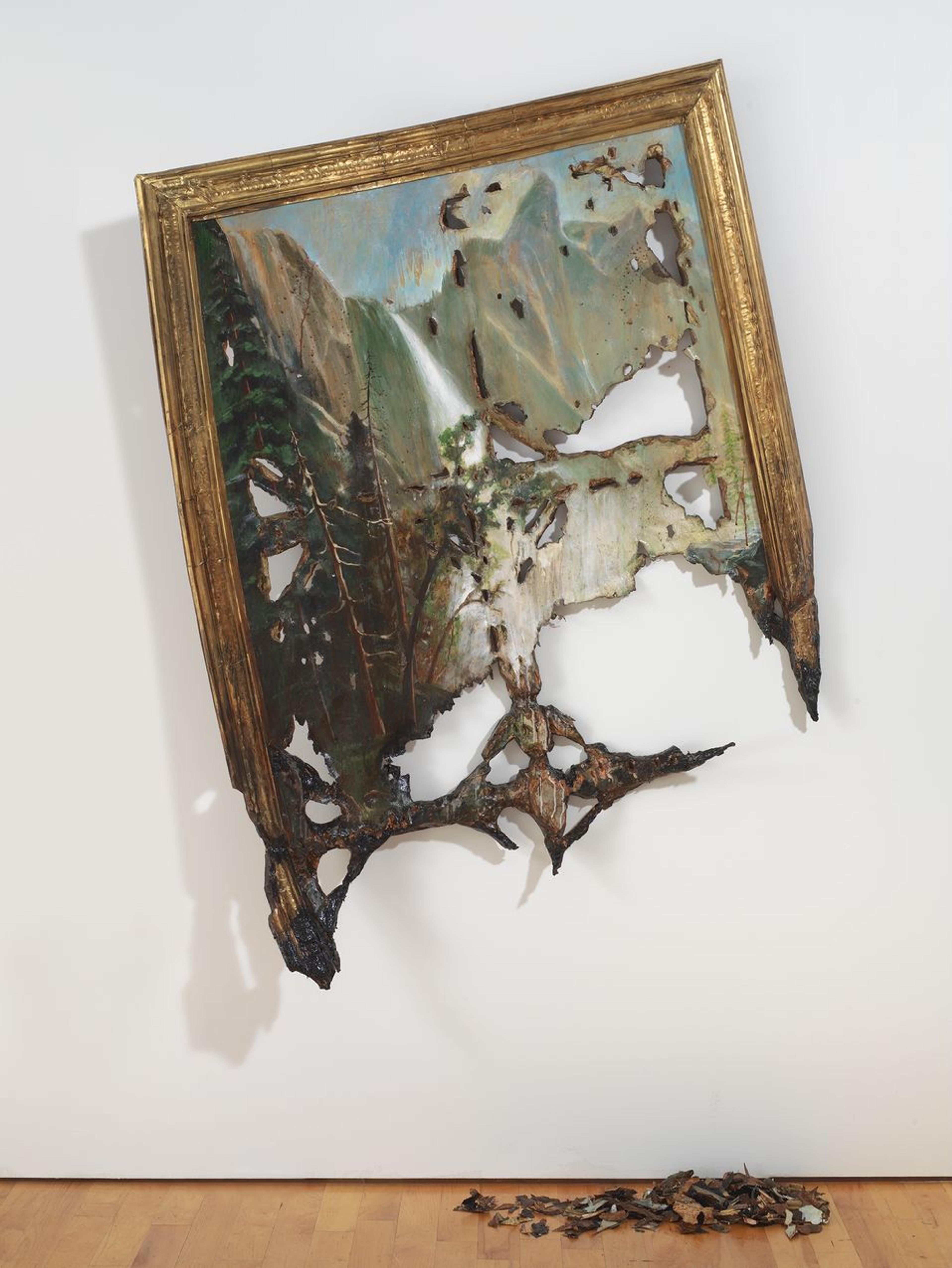 Valerie Hegarty (American, born 1967). Fallen Bierstadt, 2007. Foamcore, paint, paper, glue, gel medium, canvas, wire, wood, 70 × 50 × 16 3/4 in. (177.8 × 127 × 42.5 cm). Brooklyn Museum; Gift of Campari, USA, 2008.9a-b. © Valerie Hegarty. (Photo: Brooklyn Museum)