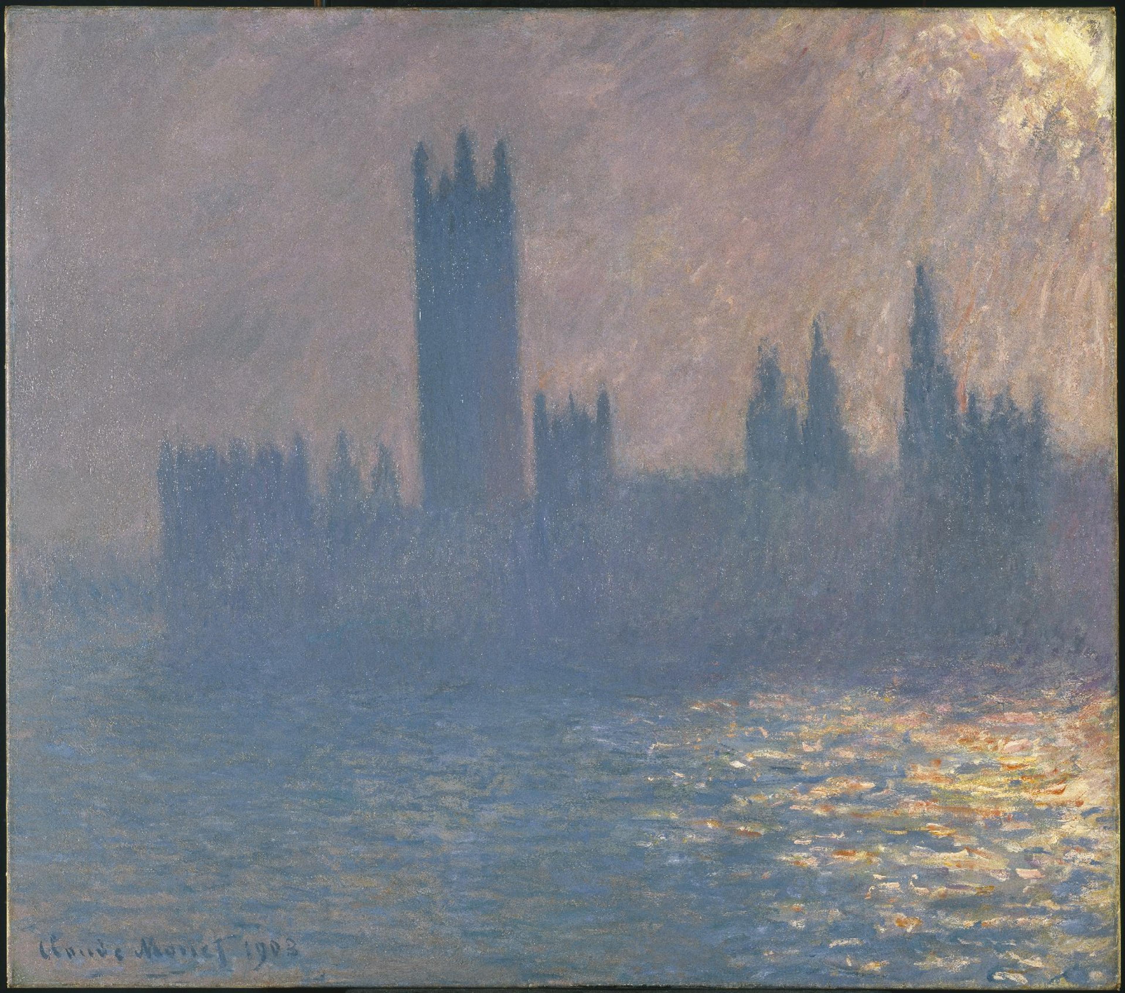 Claude Monet (French, 1840–1926). Houses of Parliament, Sunlight Effect (Le Parlement, effet de soleil), 1903. Oil on canvas, 32 × 361⁄4 in. (81.3 × 92.1 cm). Brooklyn Museum, Bequest of Grace Underwood Barton, 68.48.1