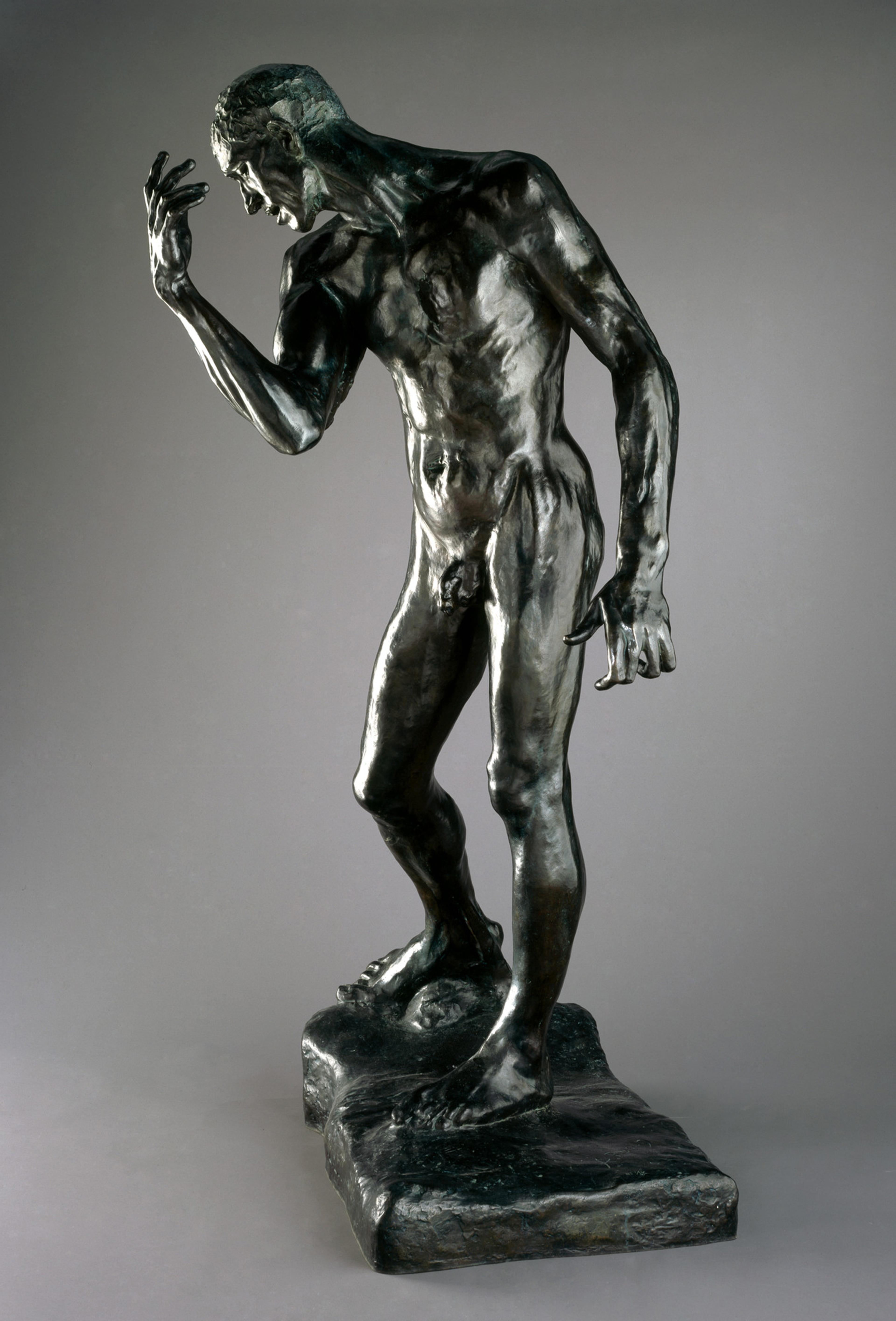 Auguste Rodin (French, 1840–1917). Pierre de Wiessant, Monumental Nude, 1886, cast 1983. Cast by Fonderie de Coubertin, Saint-Rémy-lès-Chevreuse. Bronze, 781/4 x 443/4 x 361/2 in. (198.8 x 113.7 x 92.7 cm). Brooklyn Museum; Gift of the B. Gerald Cantor Collection, 86.310. (Photo: Justin Van Soest)