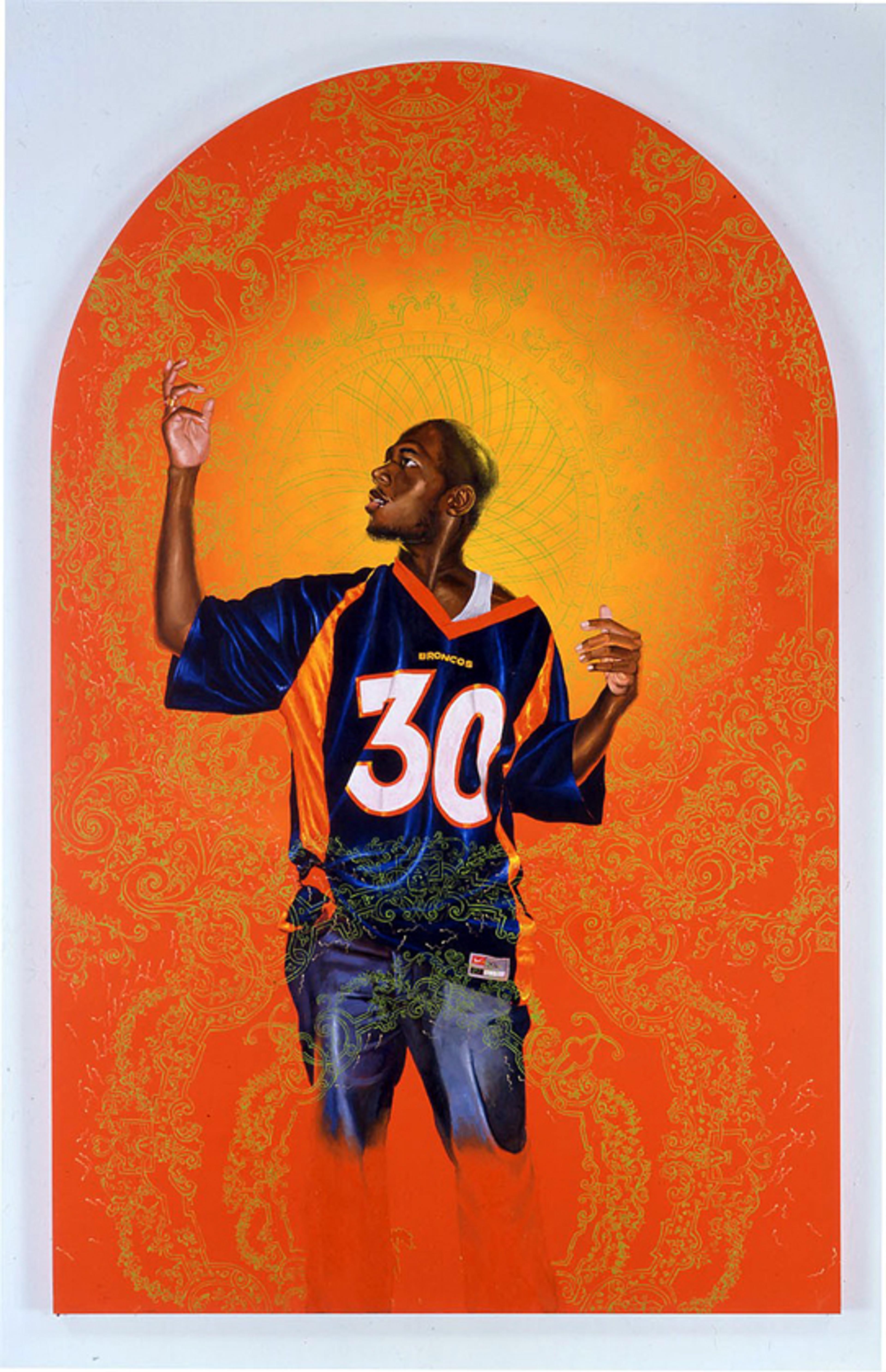 Kehinde Wiley (American, b. 1977). Passing/Posing, (Female Prophet Ann, Who Observes the Presentation of Jesus on the Temple), 2003, Oil on canvas. Brooklyn Museum, Mary Smith Dorward Fund