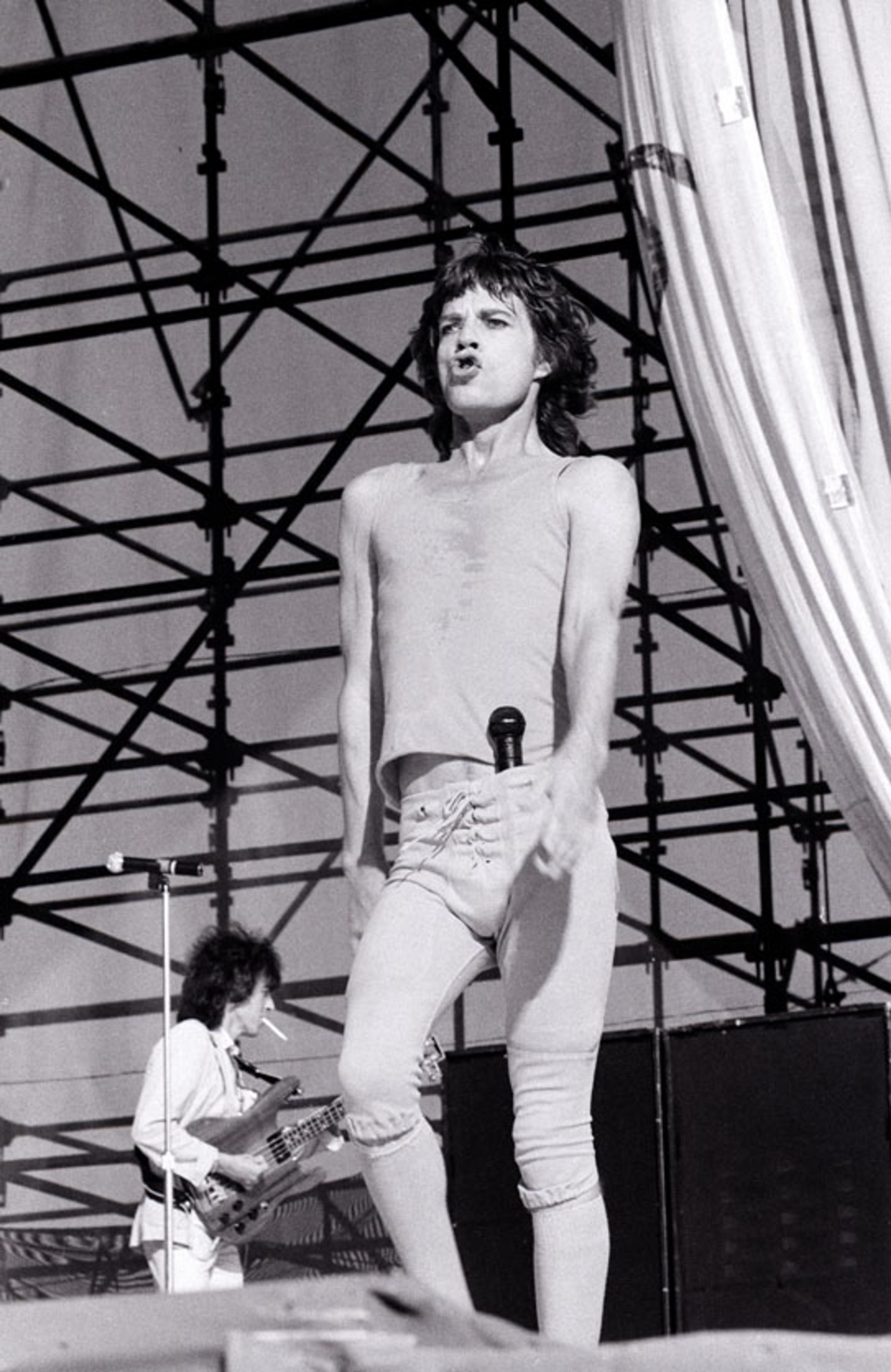 Michael Putland (British, born 1947). Mick Jagger, Philadelphia, 1982 (printed 1990s). Gelatin silver print. Collection of Michael Putland