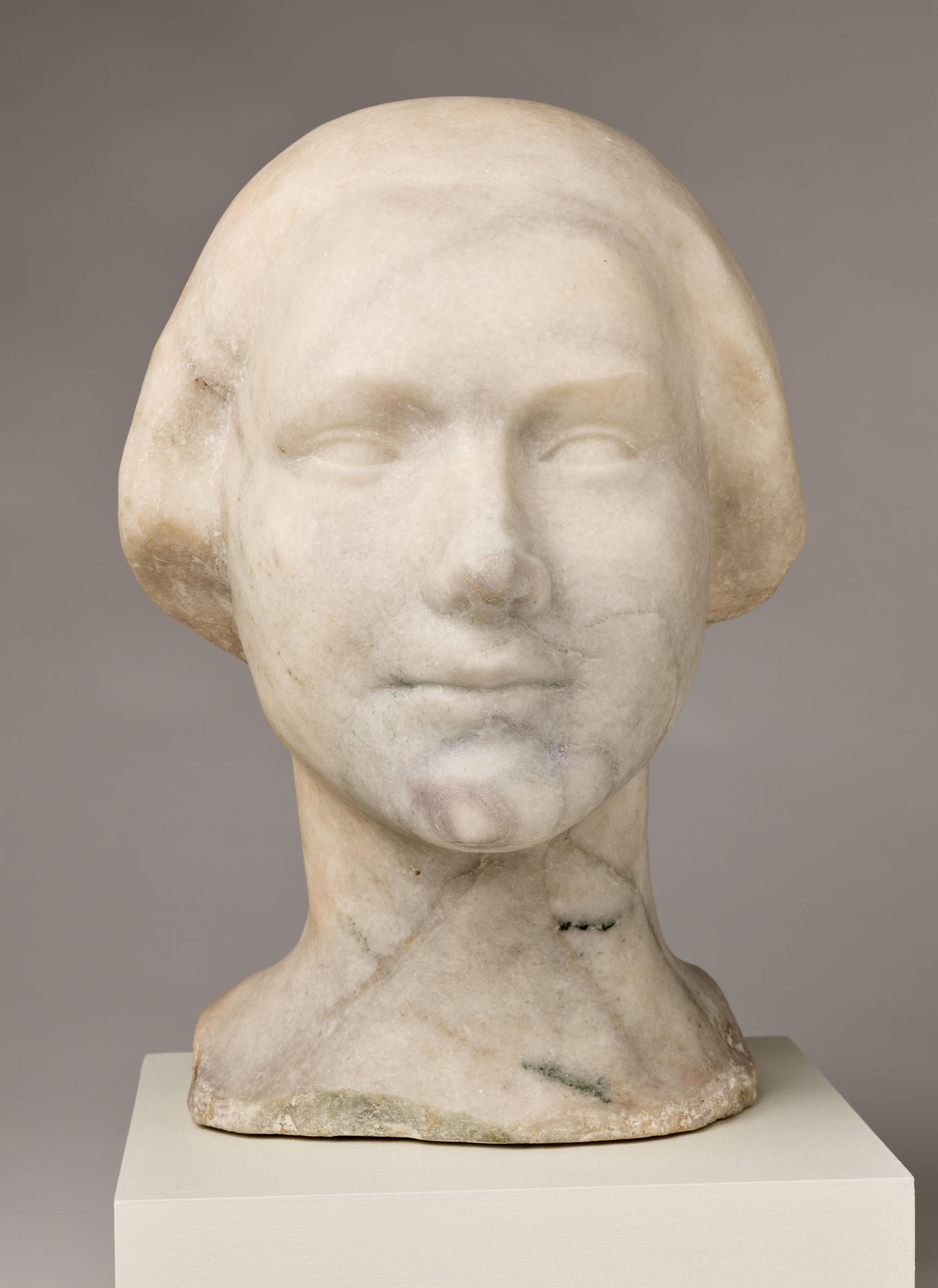 A marble head sculpture