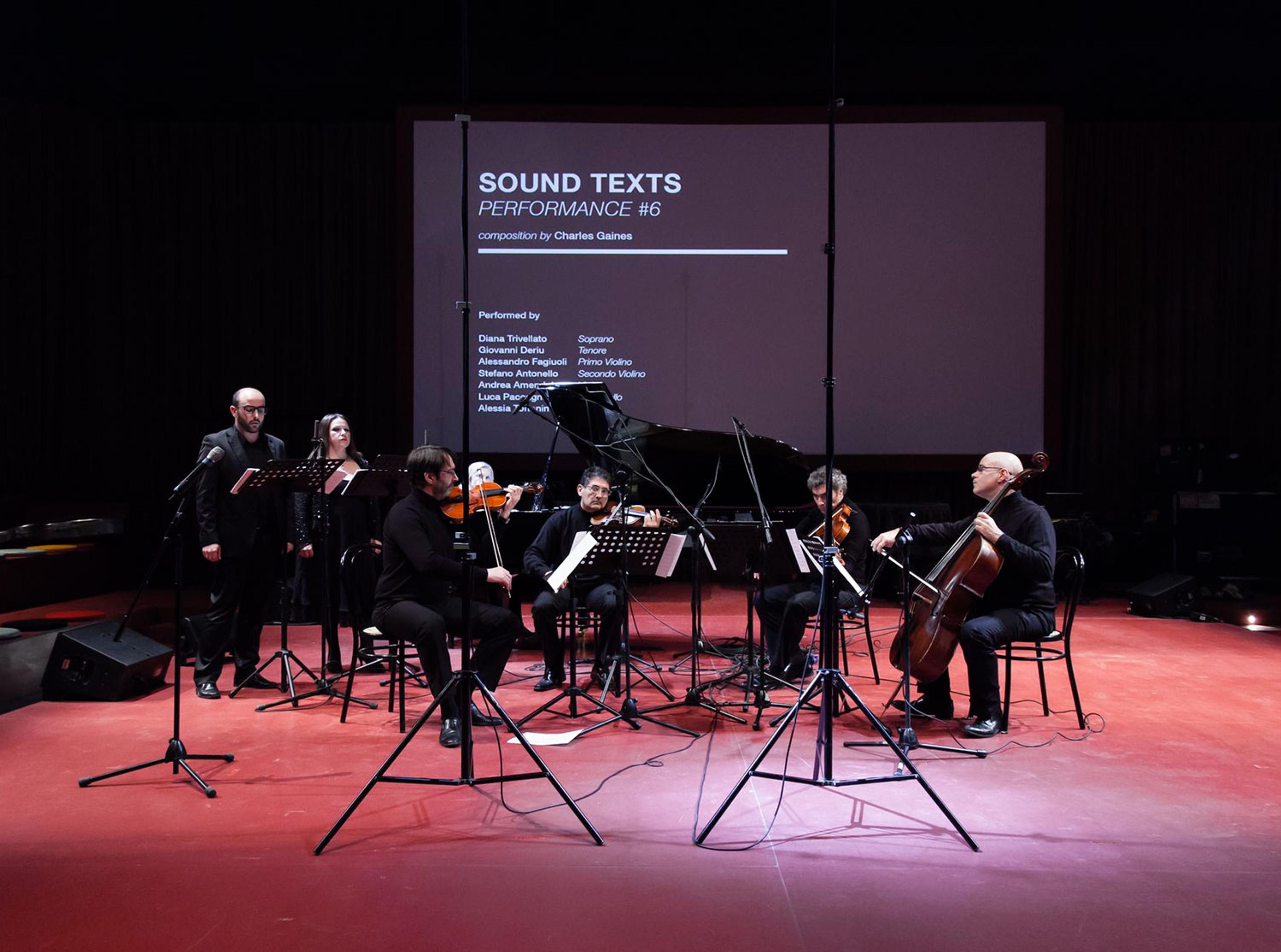 Charles Gaines (American). Sound Text (2015), live performance, 56th Venice Biennial, Venice, Italy, 2015. Image courtesy of the artist. Photograph by Alberto Sinigaglia