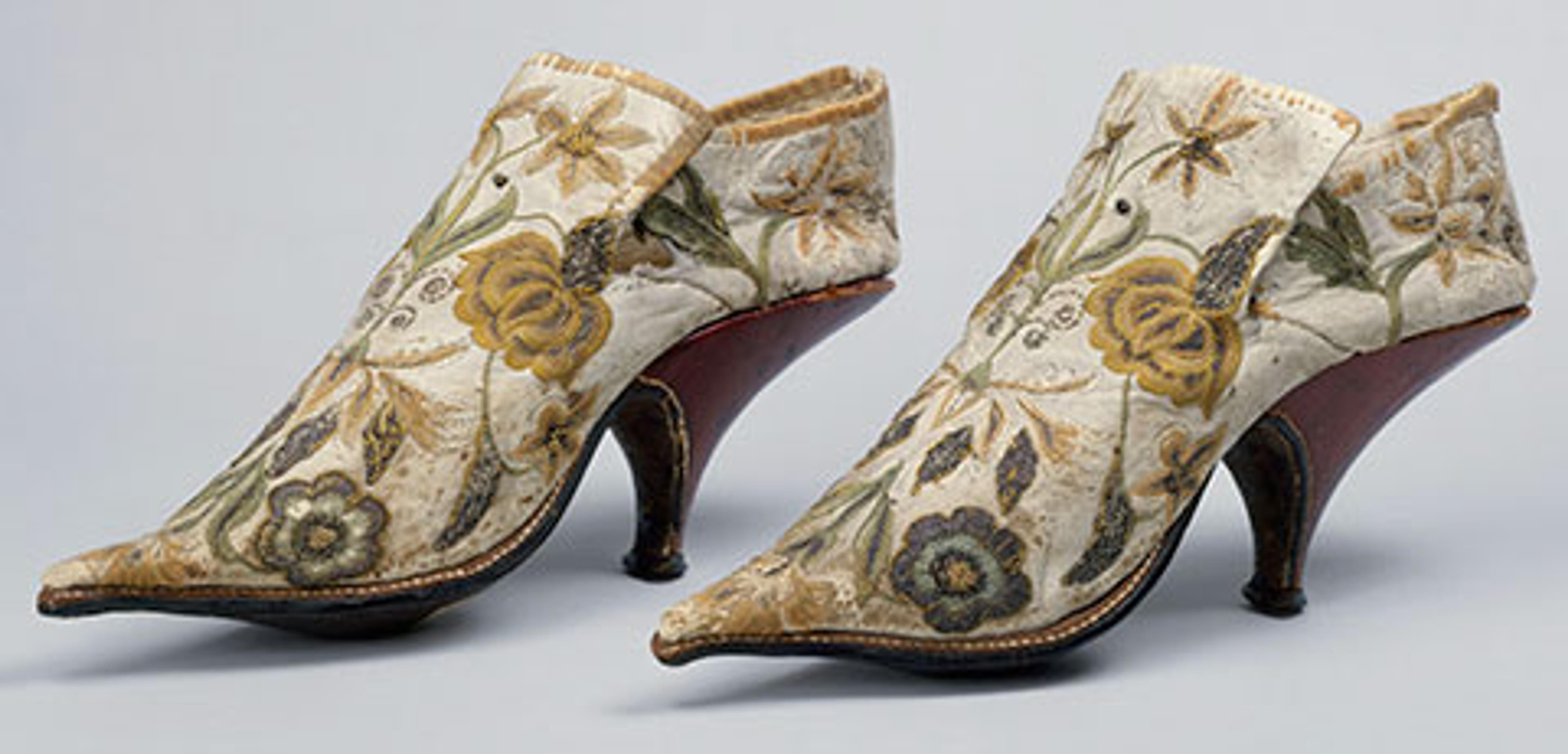 French. Shoes, 1690–1700. Silk, leather. The Metropolitan Museum of Art, New York, Rogers Fund, 1906 (06.1344a, b). Image copyright © The Metropolitan Museum of Art. Image source: Art Resource, NY