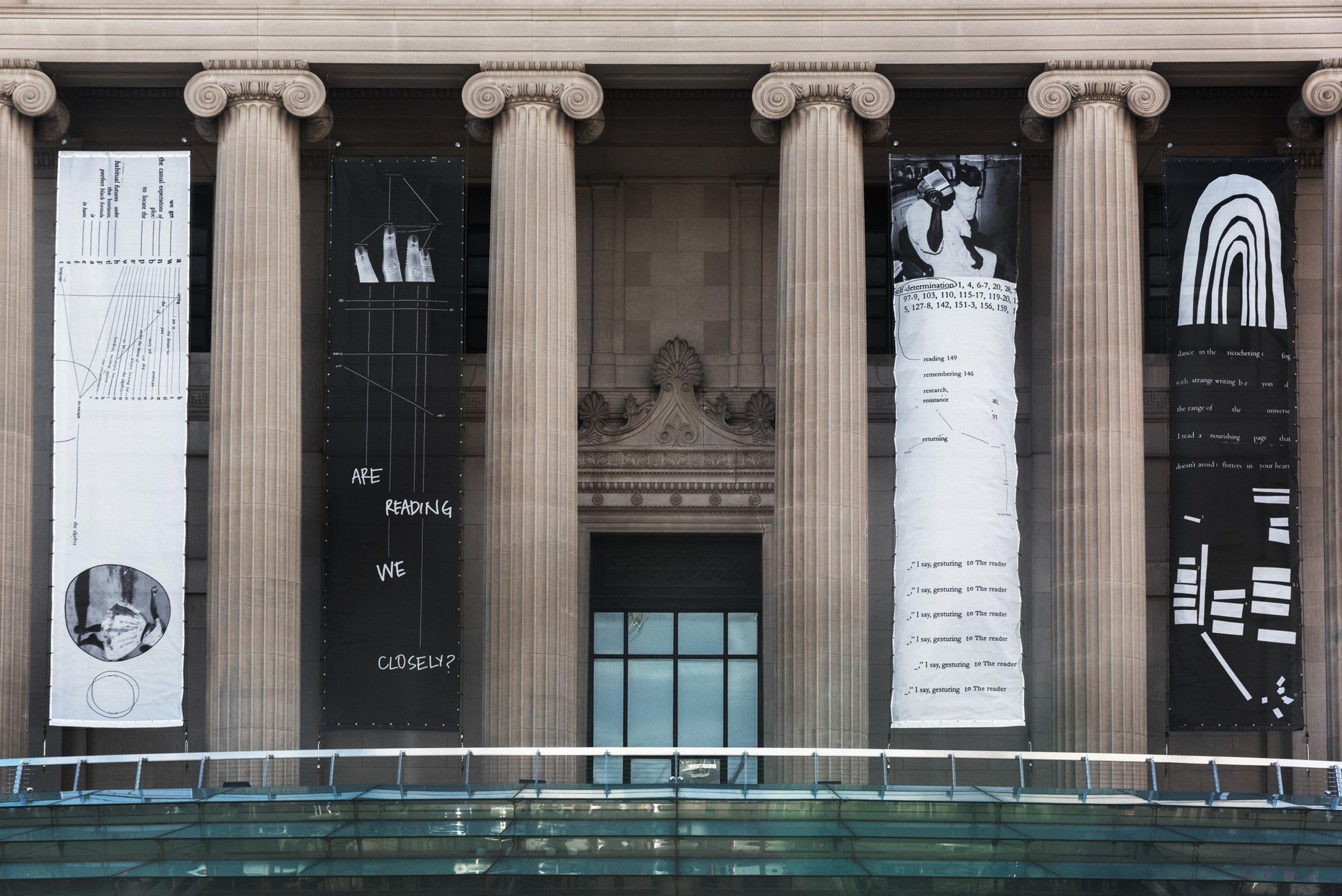 Installation view, Kameelah Janan Rasheed: Are We Reading Closely? Brooklyn Museum, November 11, 2020—January 10, 2021. (Photo: Jonathan Dorado)