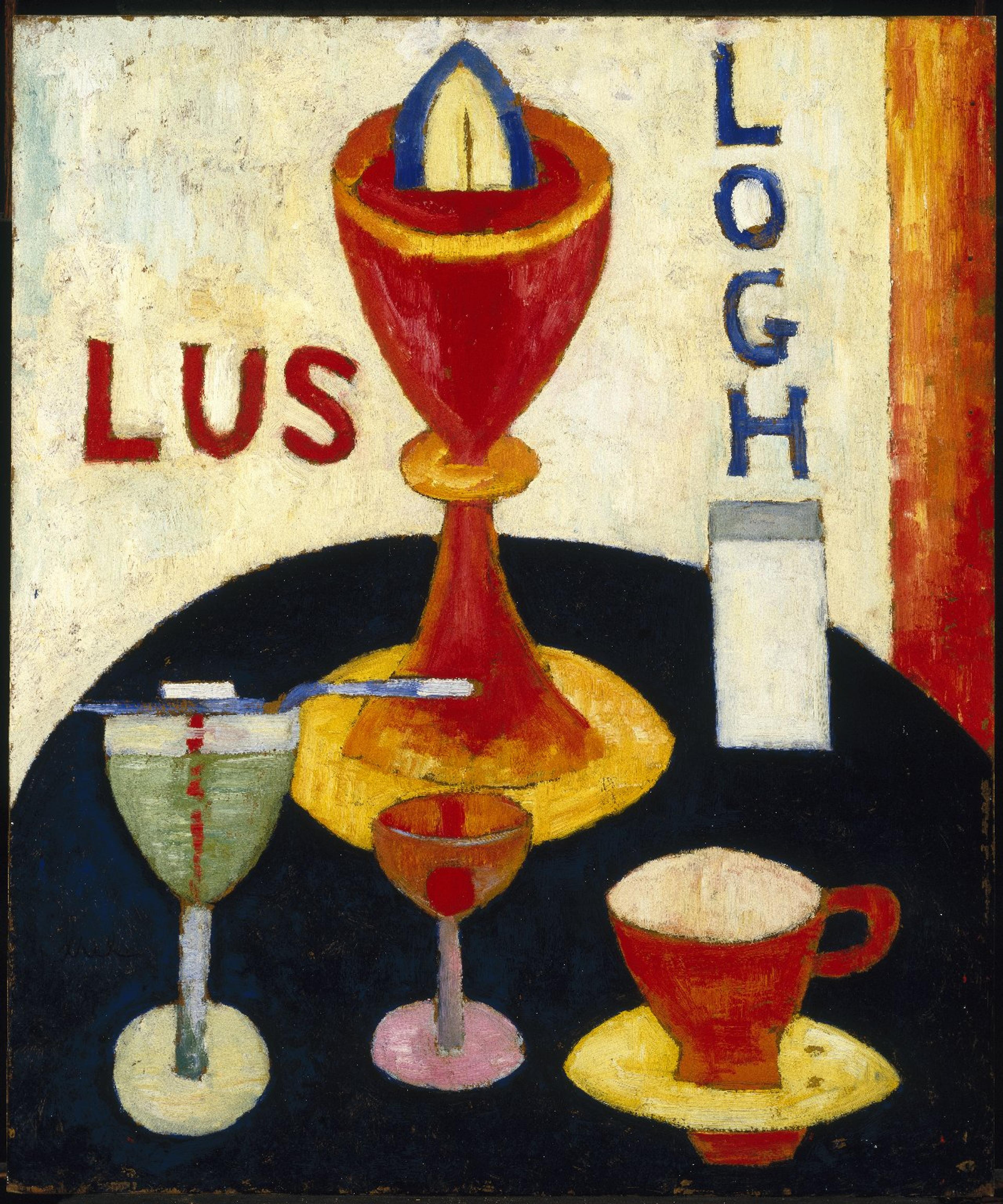 Marsden Hartley (American, 1877–1943). Handsome Drinks, 1916. Oil on composition board, 24 × 20 in. (61 × 50.8 cm). Brooklyn Museum; Gift of Mr. and Mrs. Milton Lowenthal, 72.3