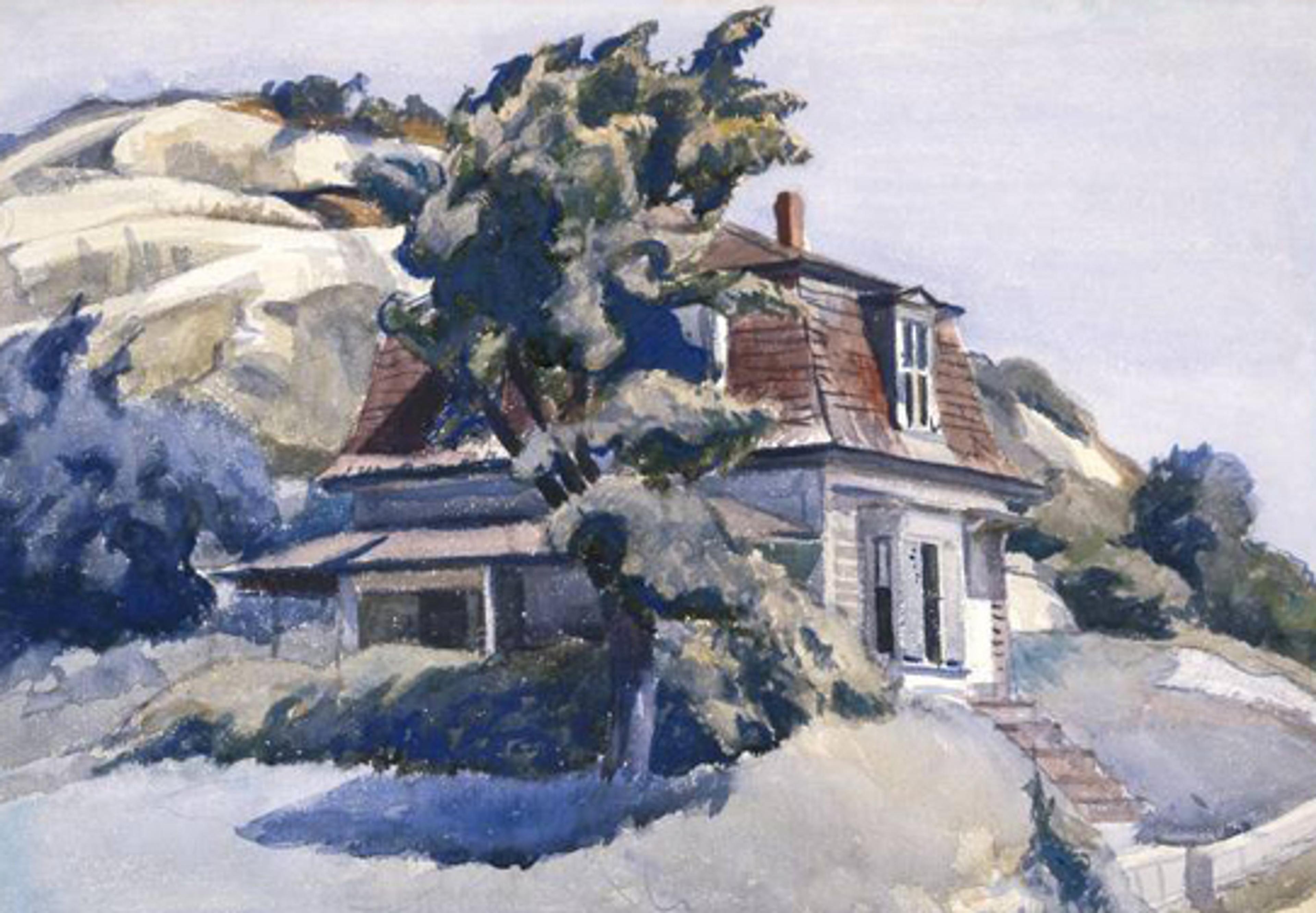 Edward Hopper (American, 1882–1967). House at Riverdale, 1928. Watercolor with graphite sketch on white, medium weight, roughly textured wove paper. Brooklyn Museum, Bequest of Anita Steckler, 2003.1