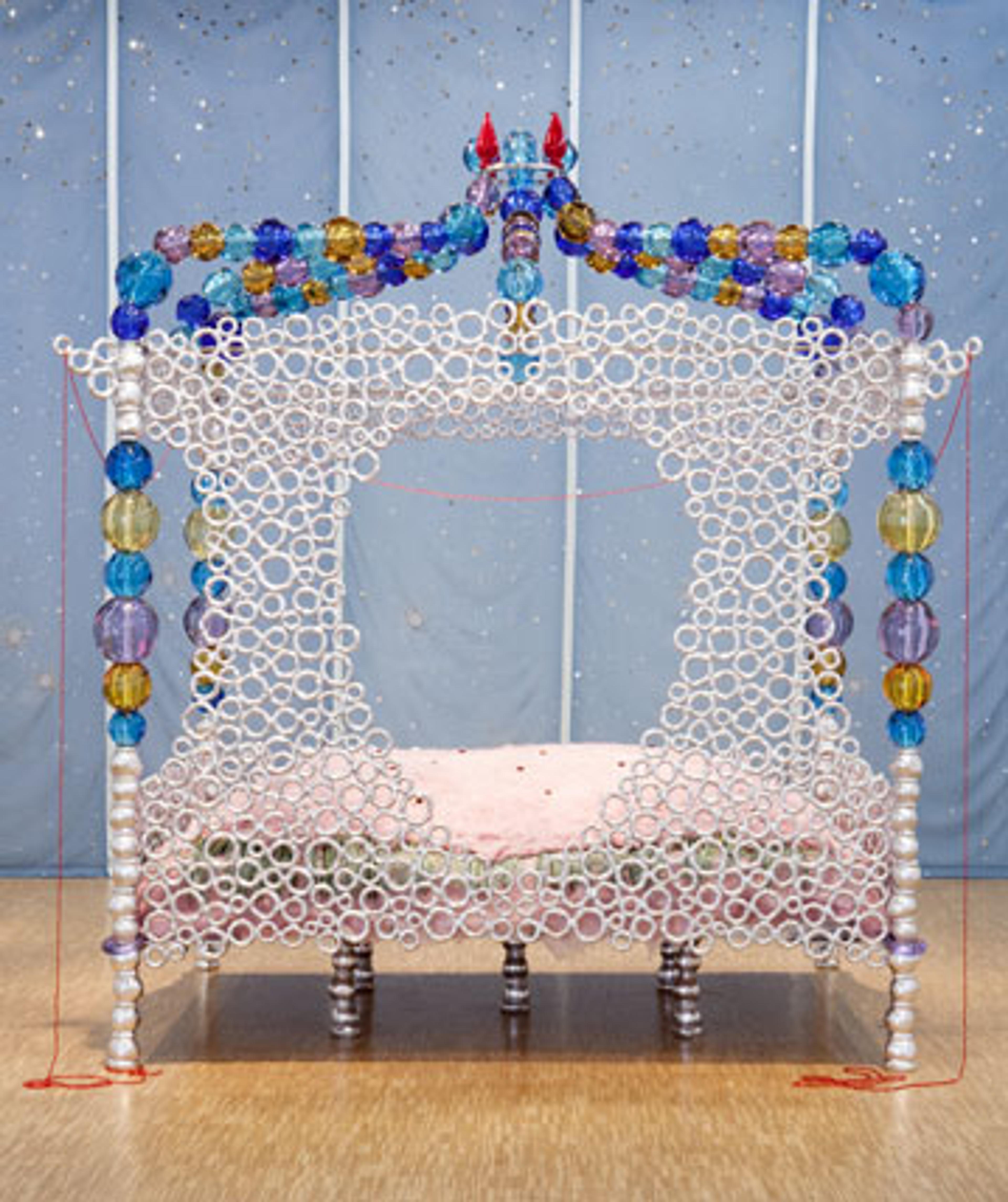 Jean-Michel Othoniel (French, b. 1964). My Bed, 2003. Murano glass, steel, aluminium, braid, soft furnishings, felt, 1143⁄16 x 941⁄2 x 7413⁄16 in. (290 × 240 × 190 cm). Collection of François Odermatt. © Jean-Michel Othoniel/ADAGP, Paris 2012. Courtesy Galerie Perrotin, Paris and Hong Kong. Photo by Guillaume Ziccarelli