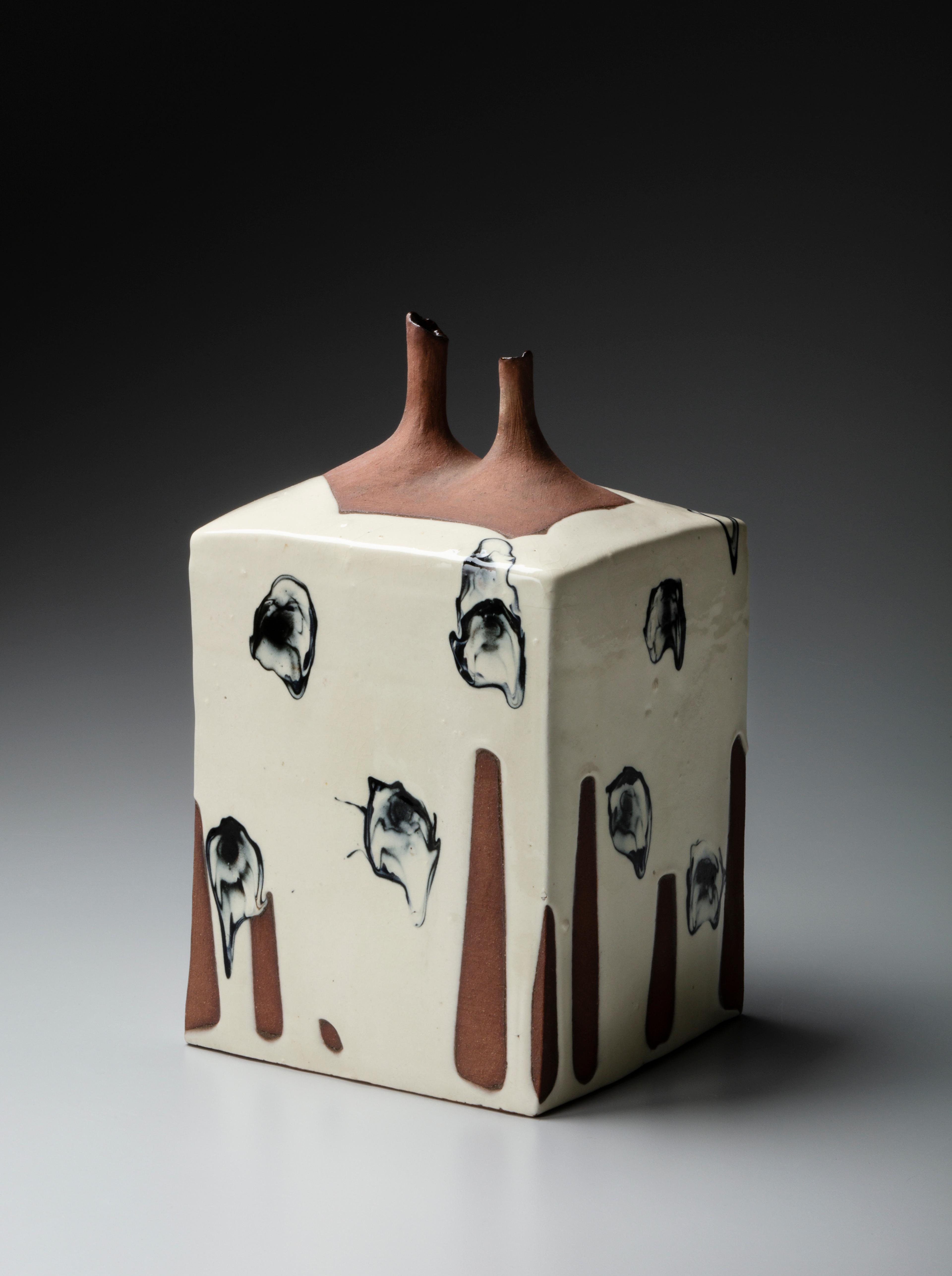 Kondō Yutaka (Japanese, 1932–1983). <i>Dripping Ink Jar</i>, 1964. Glazed stoneware, 12 3/16 × 7 1/2 × 6 11/16 in. (31 × 19 × 17 cm). Carol and Jeffrey Horvitz Collection. (Photo: Richard P. Goodbody and John Morgan)