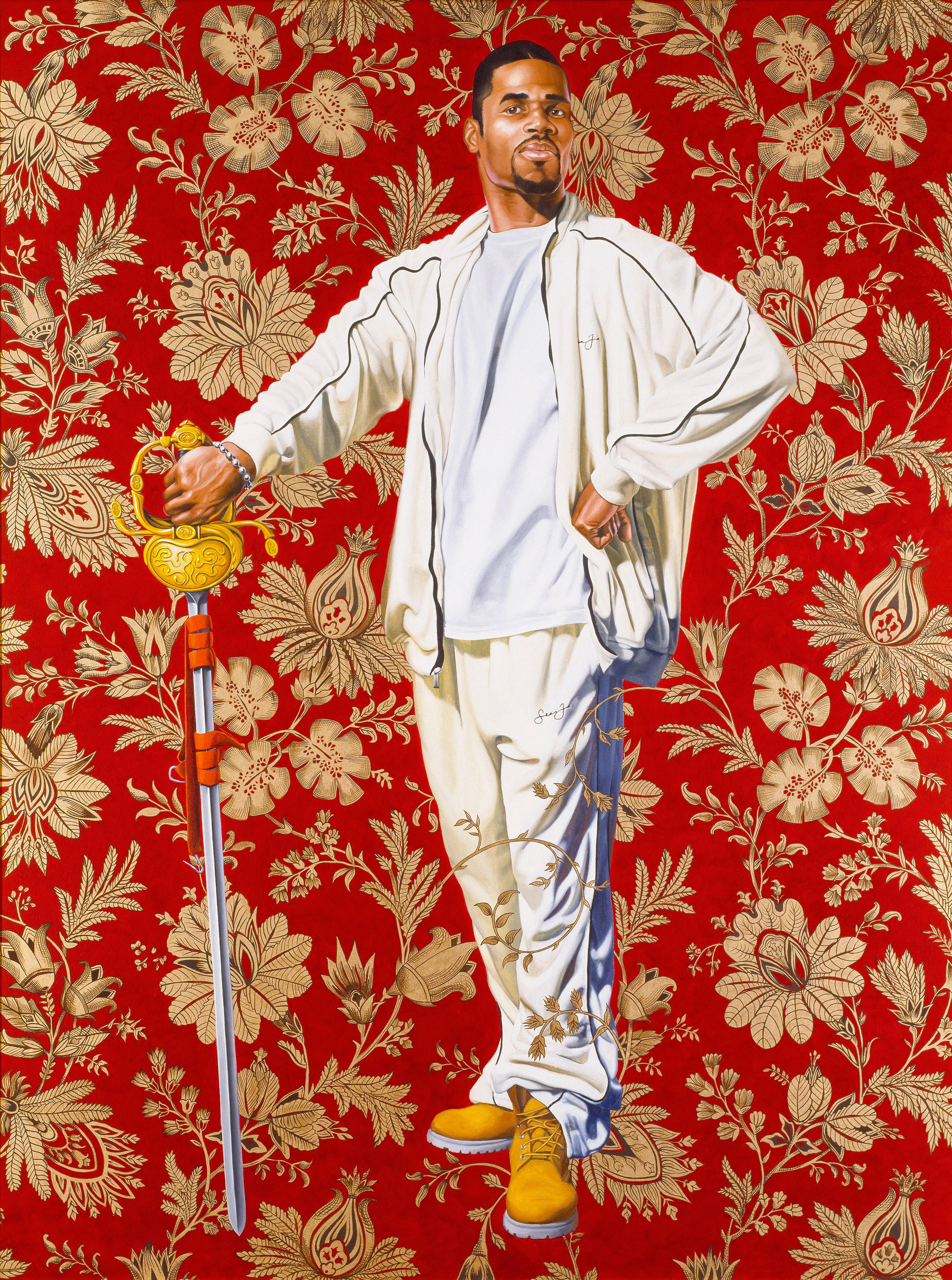 Kehinde Wiley (American, b. 1977). <i>Willem van Heythuysen</i>, 2005. Oil and enamel on canvas, 96 × 72 in. (243.8 × 182.9 cm). Virginia Museum of Fine Arts, Richmond; Arthur and Margaret Glasgow Fund, 2006.14. © Kehinde Wiley. (Photo: Katherine Wetzel, © Virginia Museum of Fine Arts)