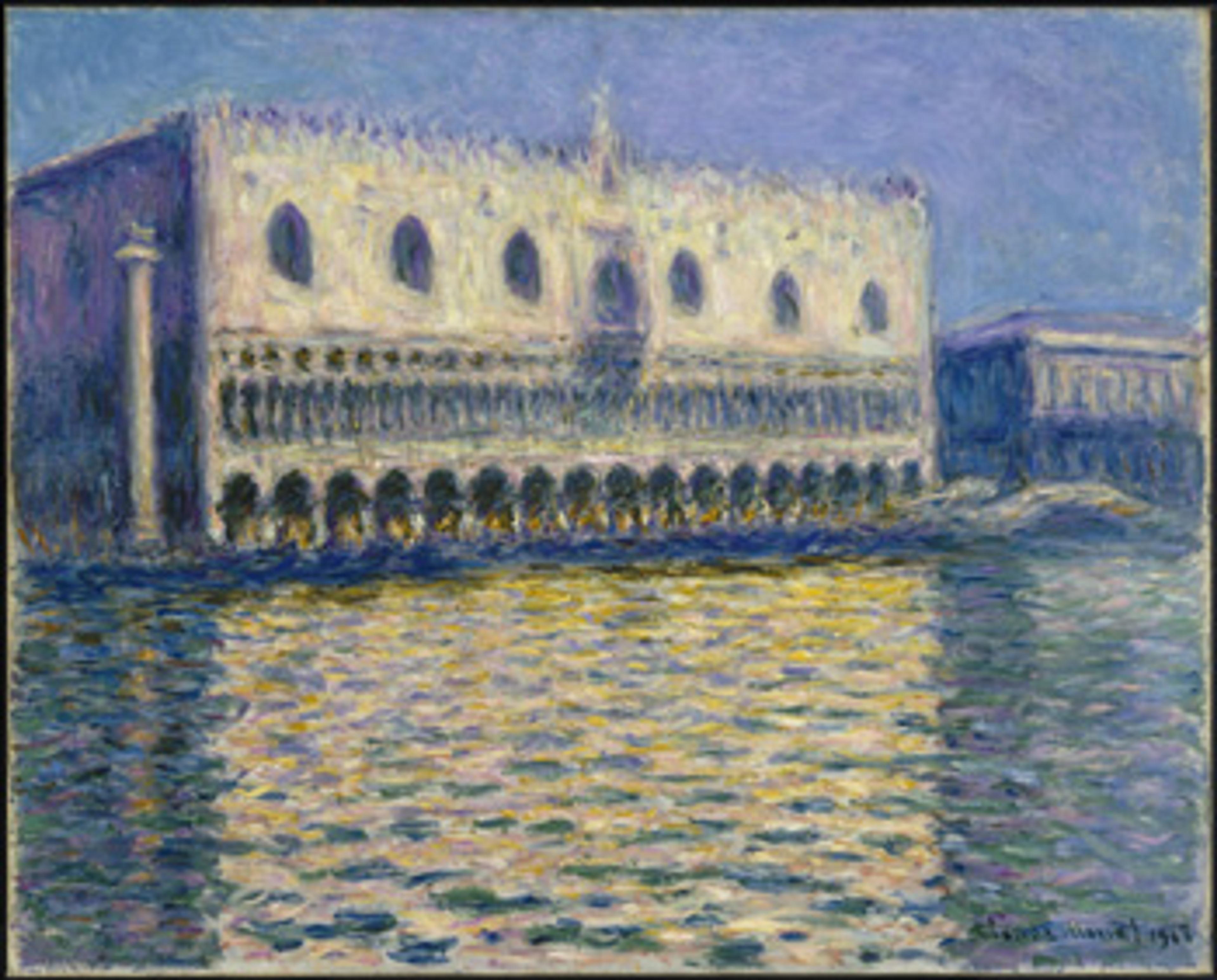 Claude Monet (French, 1840–1926). The Doge’s Palace in Venice, 1908. Oil on canvas. Brooklyn Museum, Gift of A. Augustus Healy, 20.634