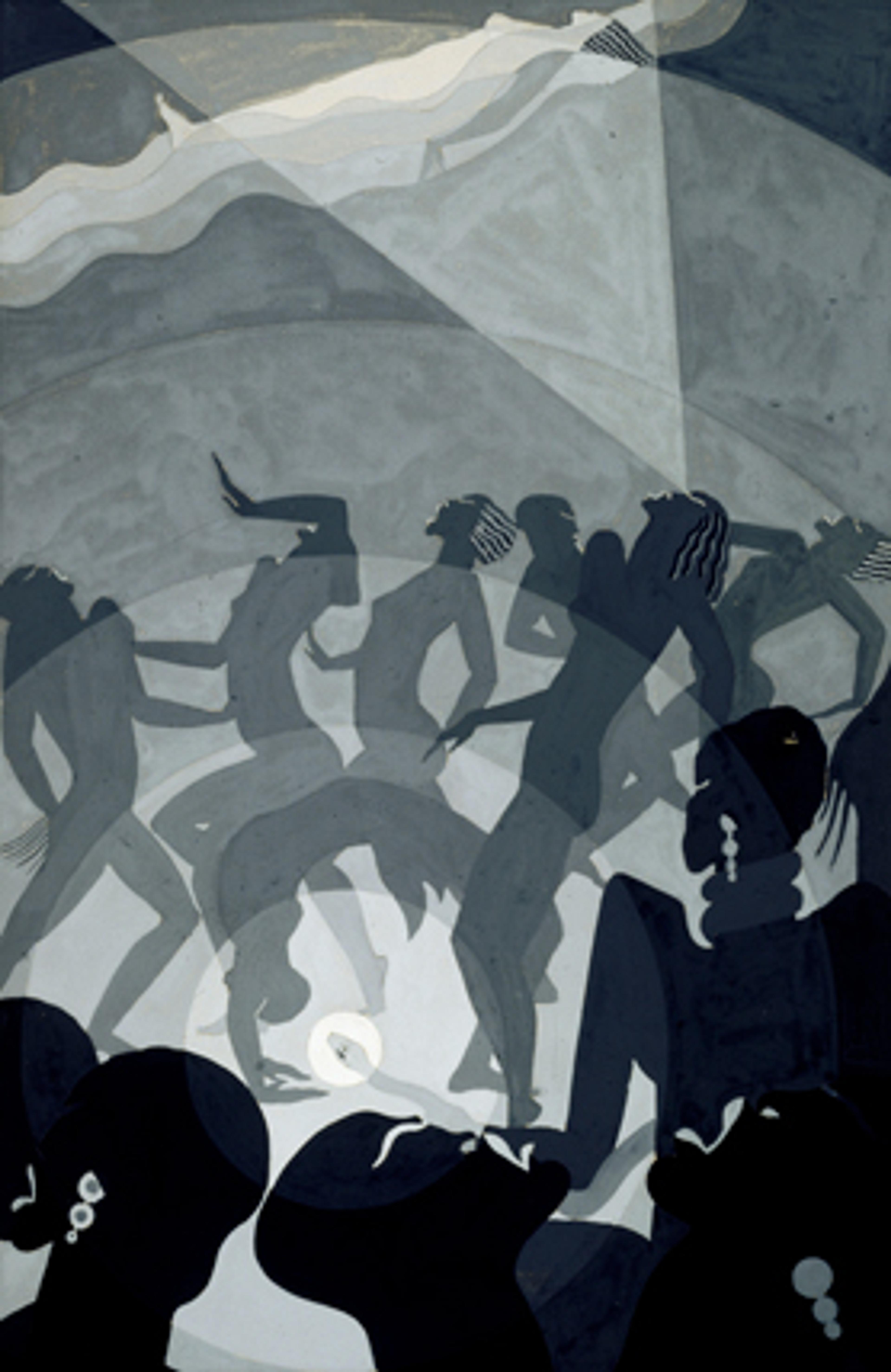 Aaron Douglas (American, 1899–1979). Congo, circa 1928. Gouache and pencil on paper board, 143⁄8 x 91⁄2 in. (36.5 × 24.1 cm). North Carolina Museum of Art, Raleigh, Gift of Susie R. Powell and Franklin R. Anderson