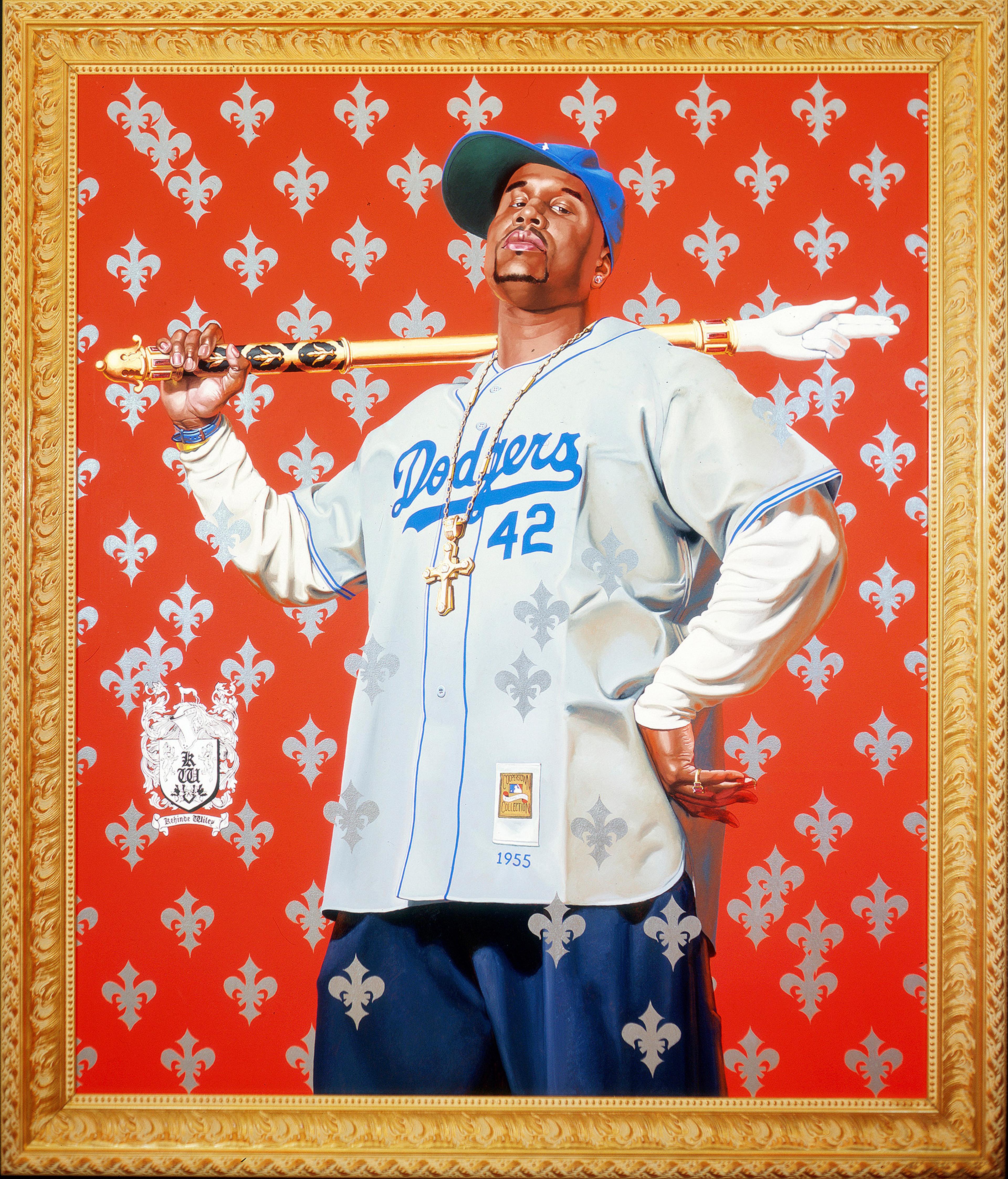 Kehinde Wiley (born 1977). Investiture of Bishop Harold as the Duke of Franconia, 2005. Oil on canvas. Collection of Spike Lee and Tonya Lewis Lee. © Kehinde Wiley. (Photo: Courtesy of the artist)