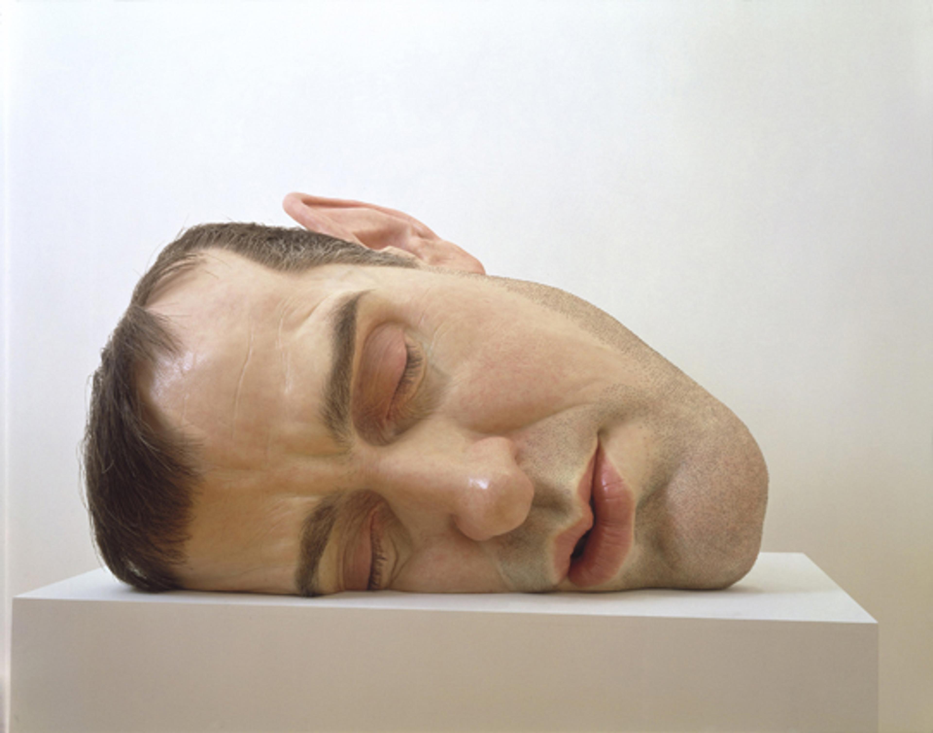 Ron Mueck (Australian, b. 1958). Mask II, 2001–2002. Mixed media, 303⁄8 x 461⁄2 x 331⁄2 in. (77.2 × 118.1 × 85.1 cm). Collection of the Art Supporting Foundation to the San Francisco Museum of Modern Art