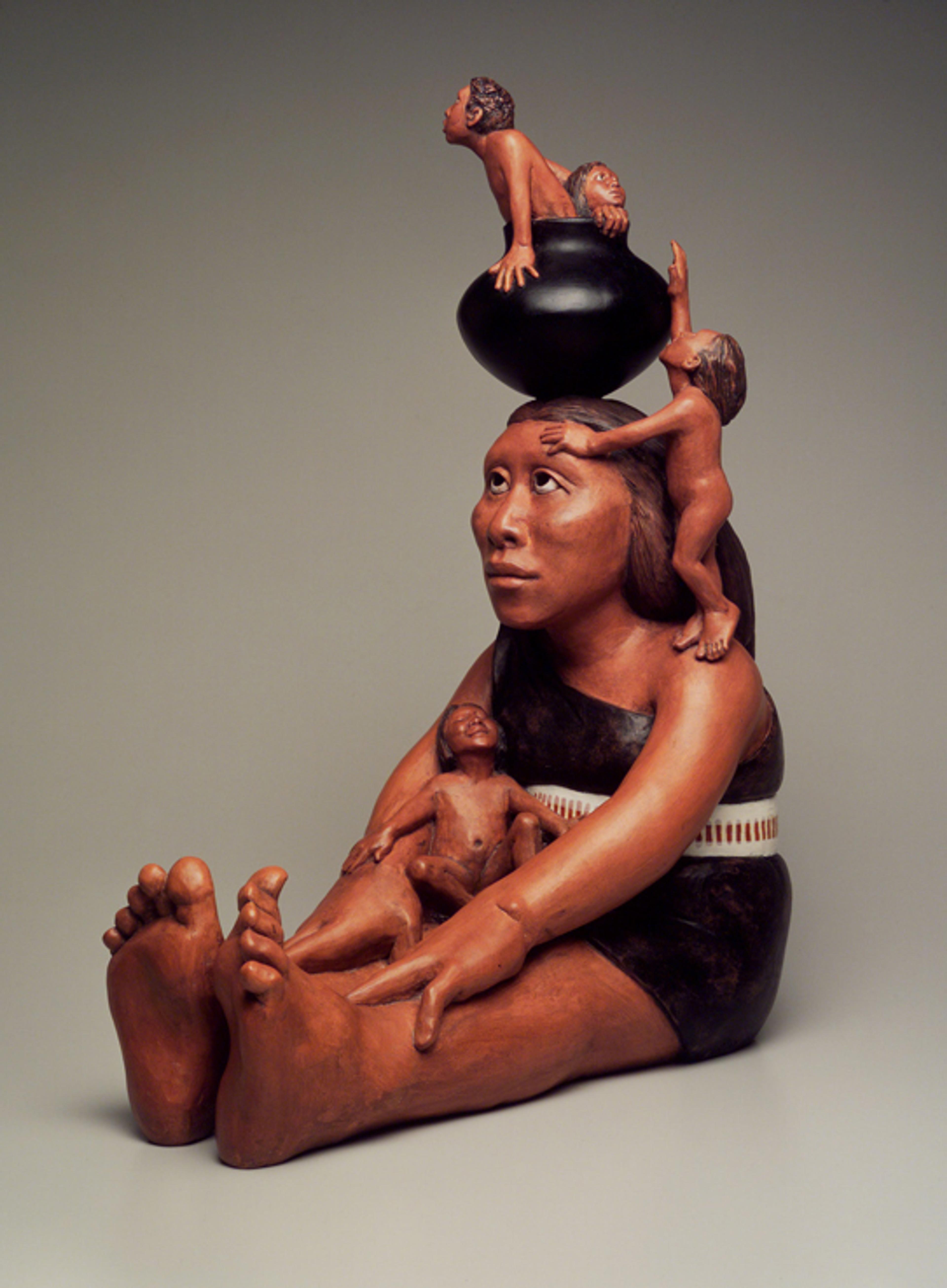 Roxanne Swentzell (American, b. 1962). Making Babies for Indian Market, 2004. Ceramic, pigment. Brooklyn Museum, Gift in memory of Helen Thomas Kennedy, 2004.80