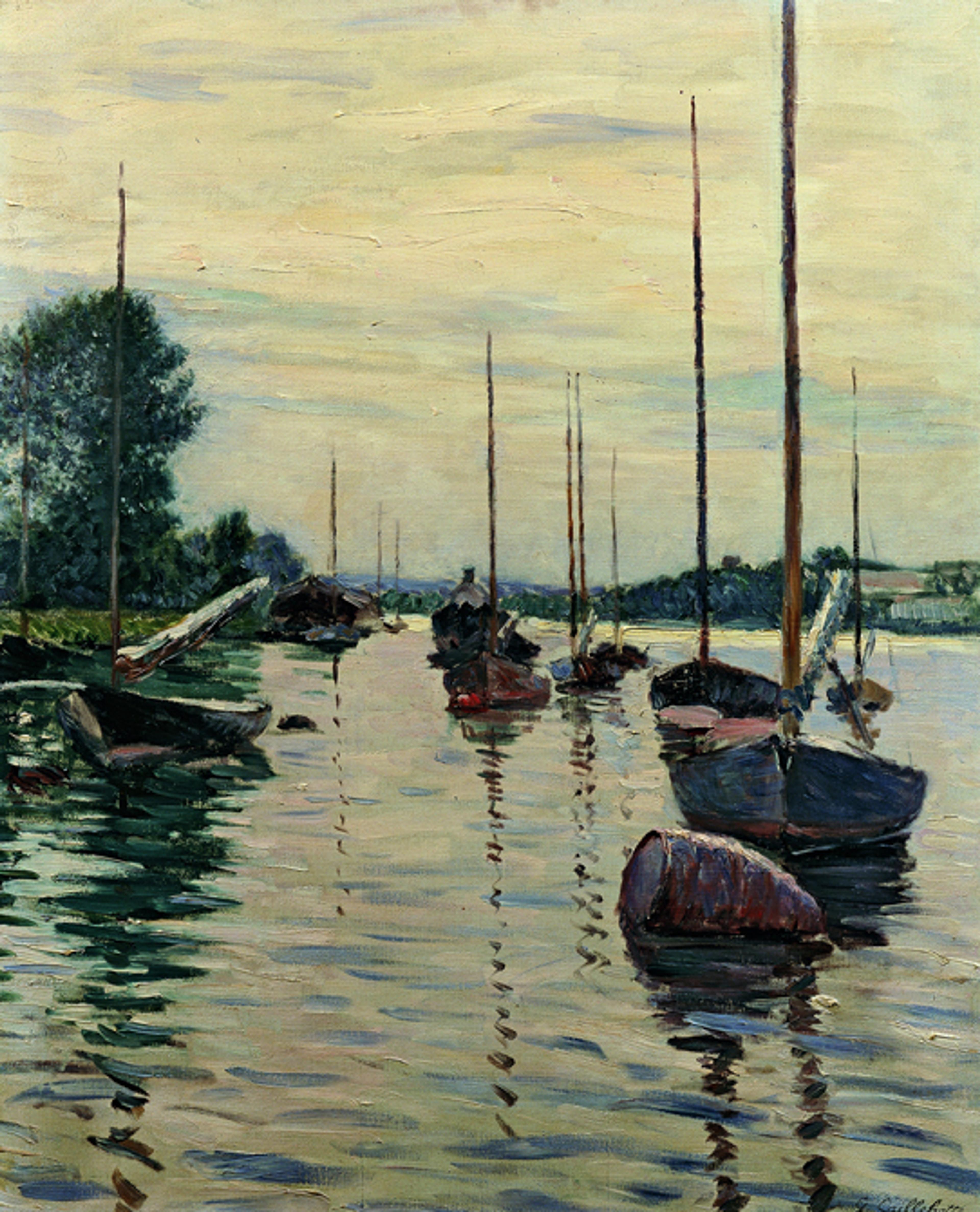 Gustave Caillebotte (French, 1848–1894). Boats Moored on the Seine, 1892. Oil on canvas, 283⁄4 x 235⁄8 in. (73 × 60 cm). Private Collection