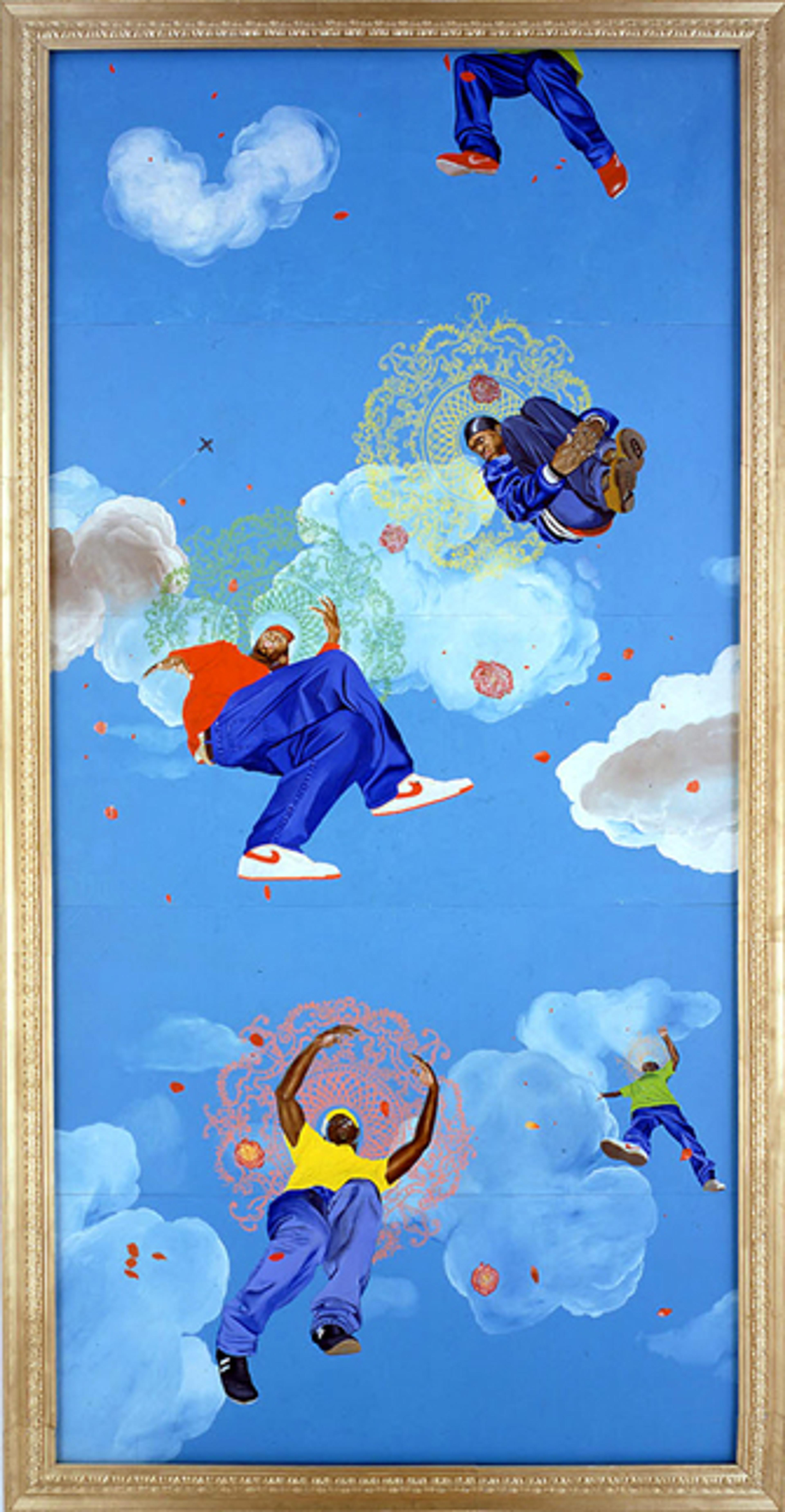 Kehinde Wiley (American, born 1977). Go, 2003, Oil on canvas mounted on five panels. Brooklyn Museum; Mary Smith Dorward Fund