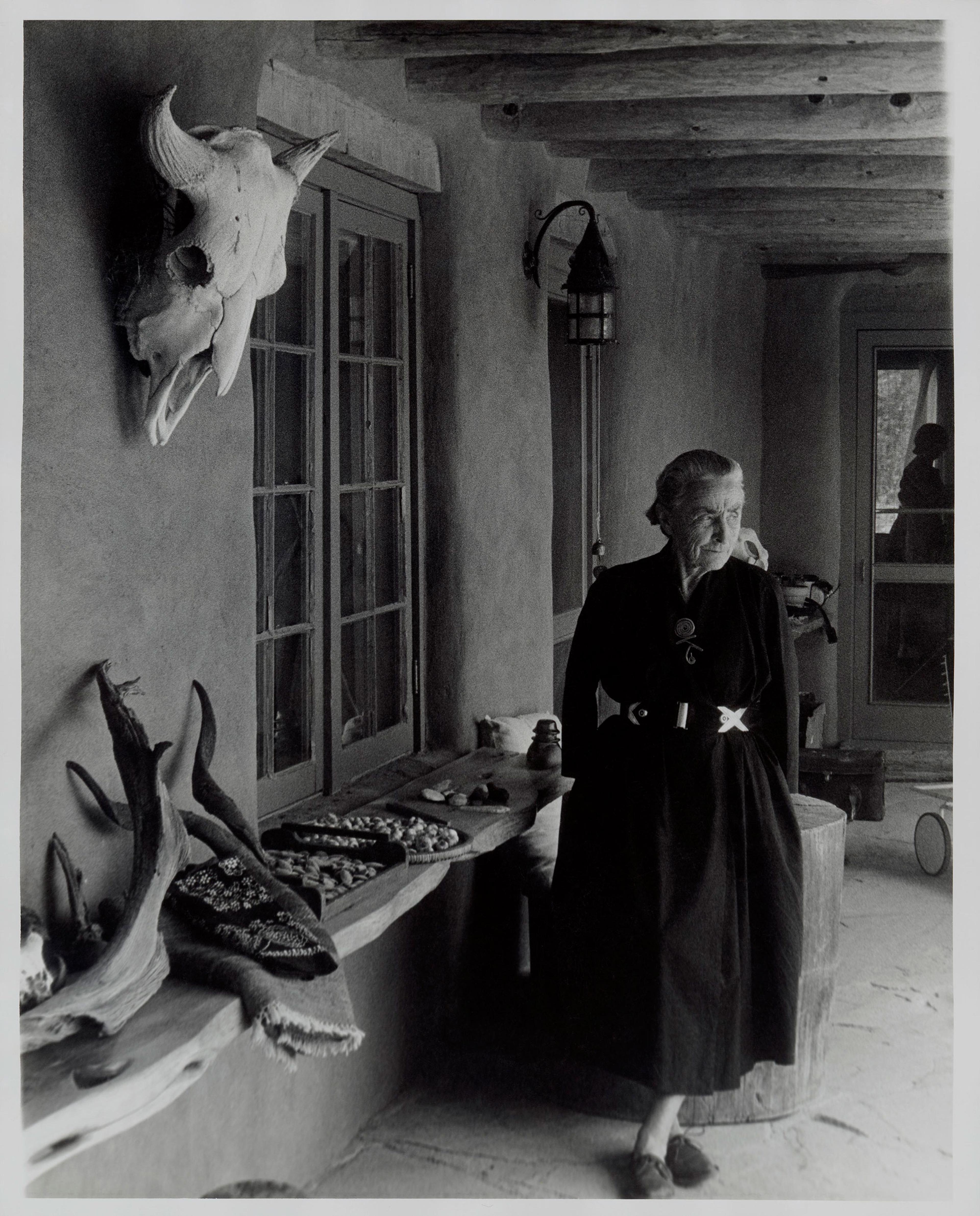 Todd Webb (American, 1905–2000). Georgia O’Keeffe on Ghost Ranch Portal, New Mexico, circa 1960s. Gelatin silver print, 10 x 8 in. (25.4 x 20.3 cm). Georgia O’Keeffe Museum, Santa Fe, N.M.; Gift of The Georgia O’Keeffe Foundation, 2006.06.1046. © Estate of Todd Webb, Portland, ME