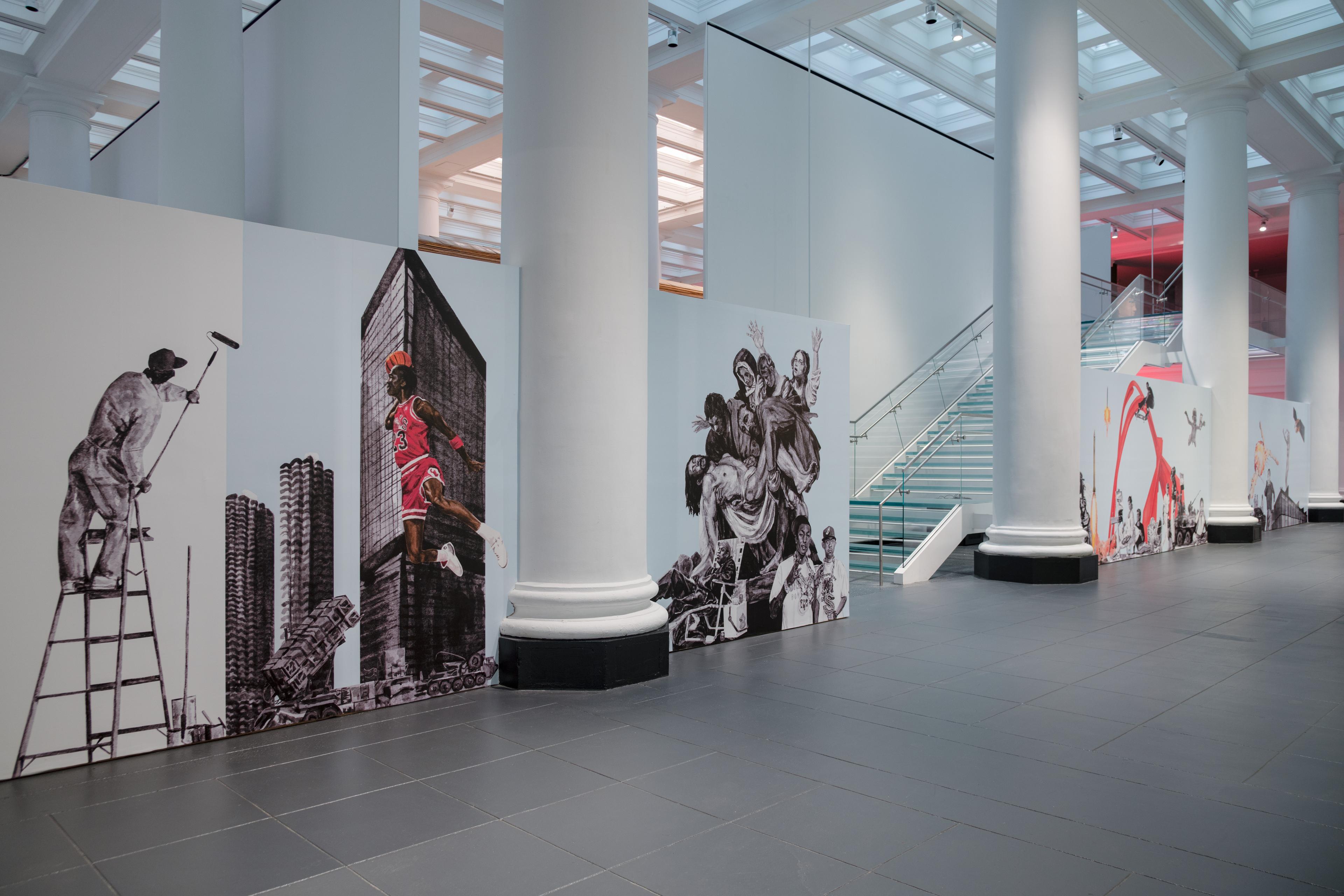 Installation view, Virgil Abloh: “Figures of Speech.” Brooklyn Museum, July 1, 2022–January 29, 2023. (Photo: Danny Perez, Brooklyn Museum)