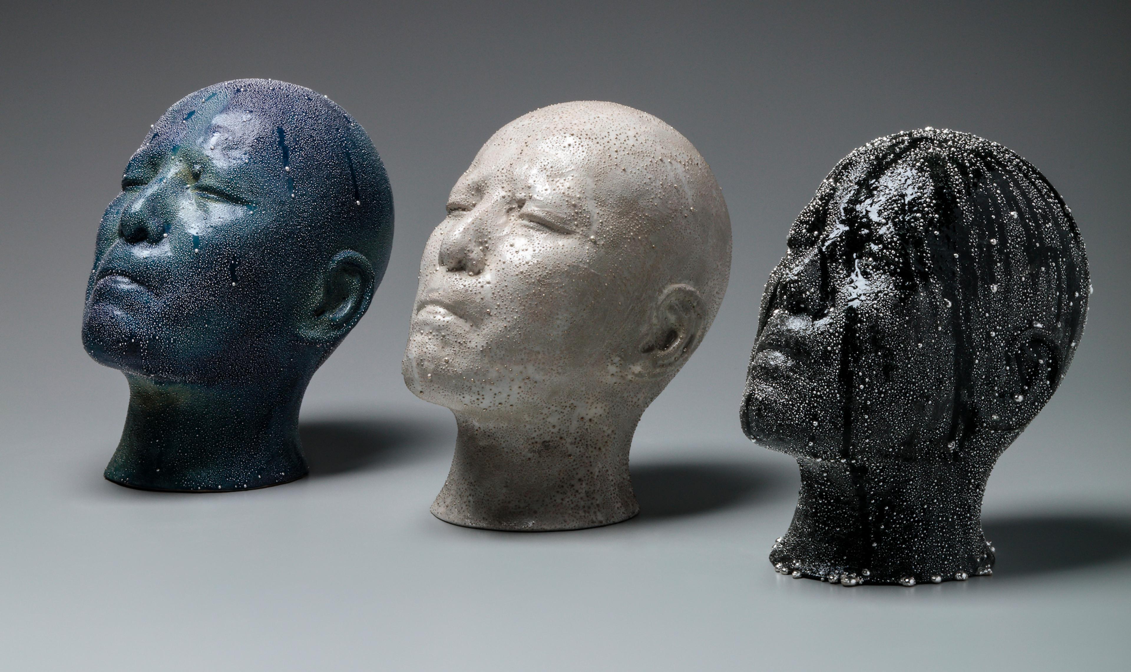 Kondō Takahiro (Japanese, born 1958). Three pieces from the series <i>Reflection: TK Self Portrait</i>, 2010. Glazed porcelain, each piece, 9 7/16 × 6 5/8 × 8 11/16 in. (24 × 16.8 × 22 cm). Carol and Jeffrey Horvitz Collection. © Kondō Takahiro. (Photo: Richard P. Goodbody and John Morgan)