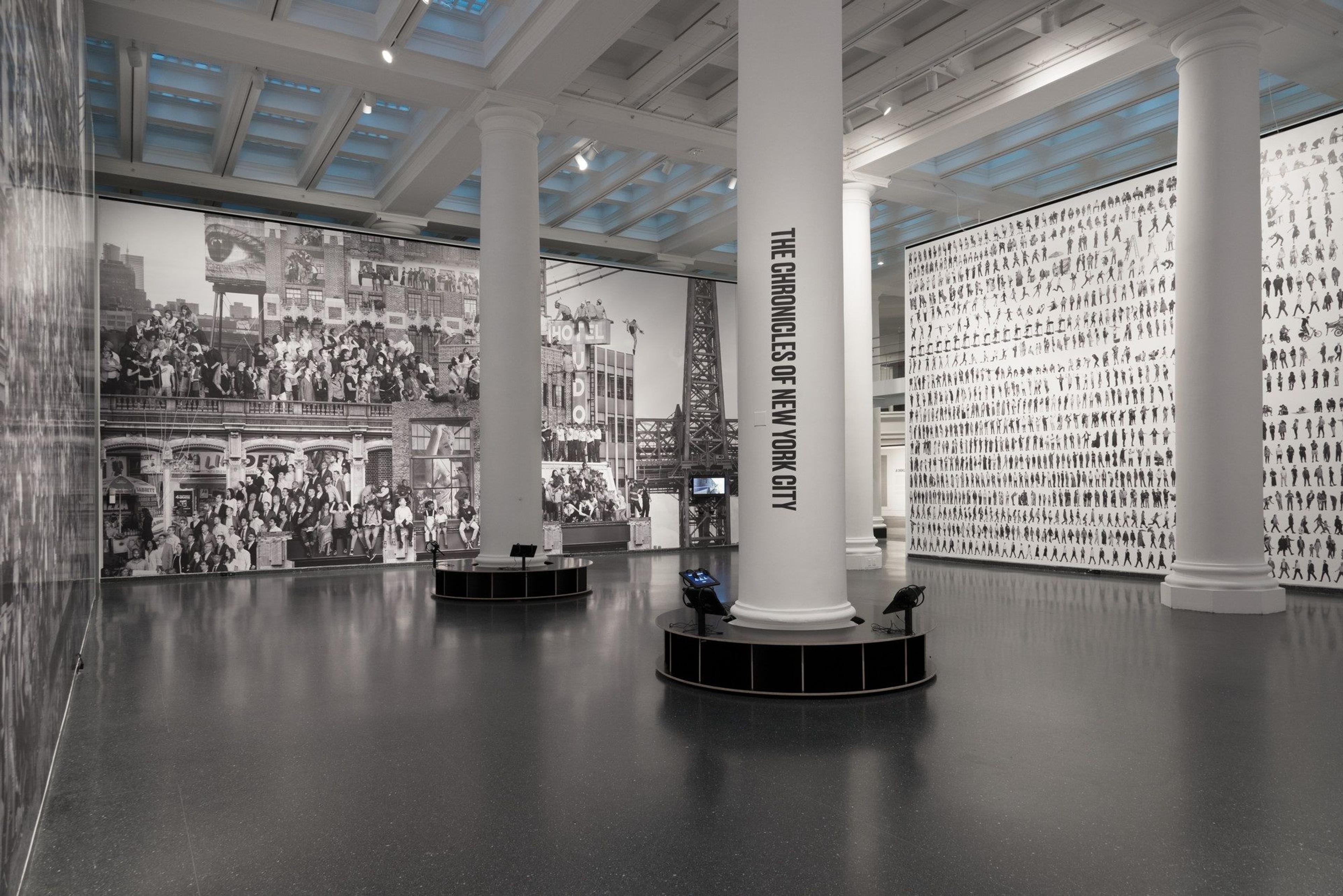 Installation view, JR: The Chronicles of New York City. Brooklyn Museum, November 18, 2020–February 14, 2021. (Photo: Brooklyn Museum)