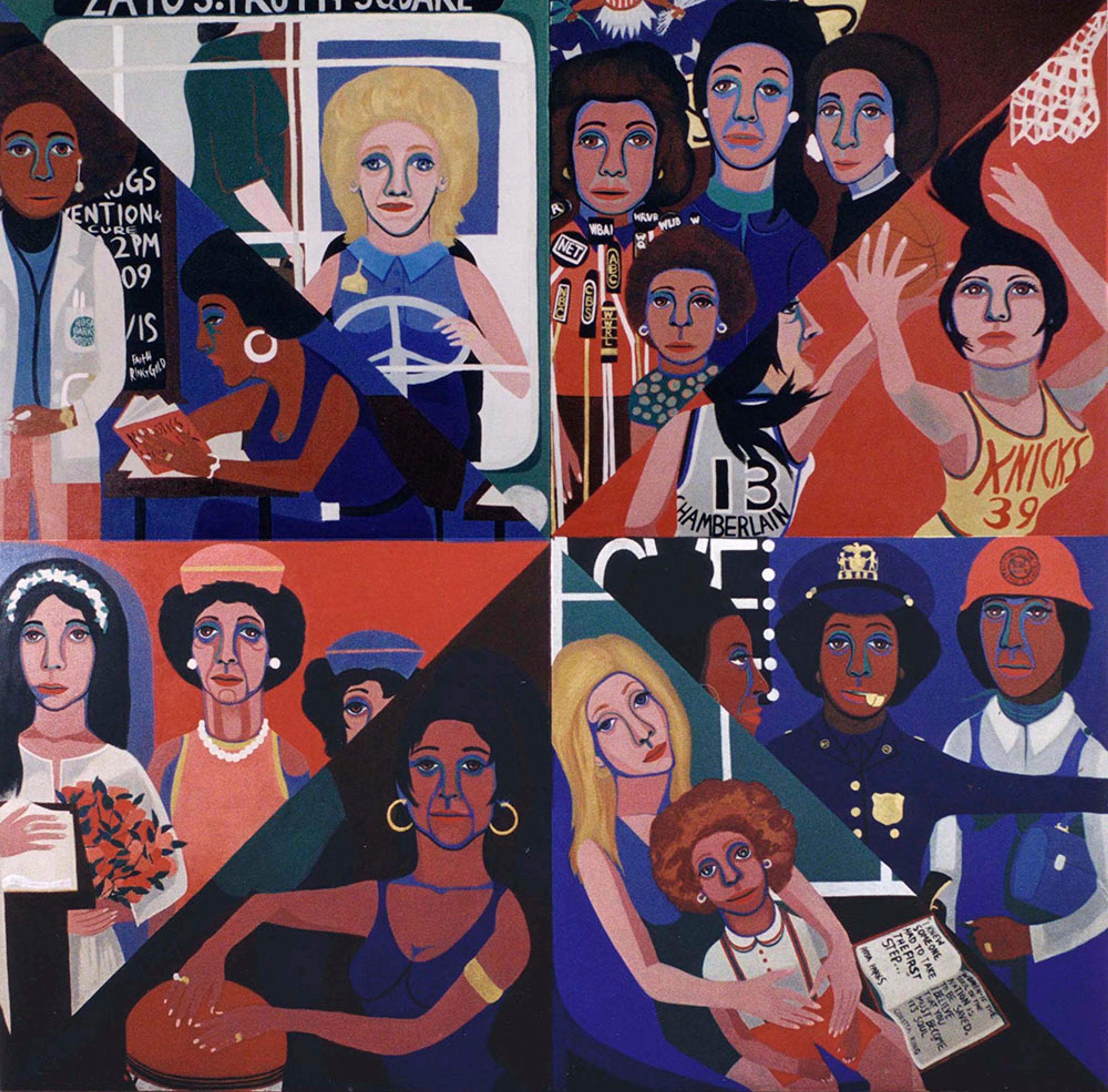 Faith Ringgold (American, born 1930). For the Women’s House, 1971. Oil on canvas, 96 x 96 in. (243.8 x 243.8 cm). Courtesy of Rose M. Singer Center, Rikers Island Correctional Center. © 2017 Faith Ringgold / Artists Rights Society (ARS), New York