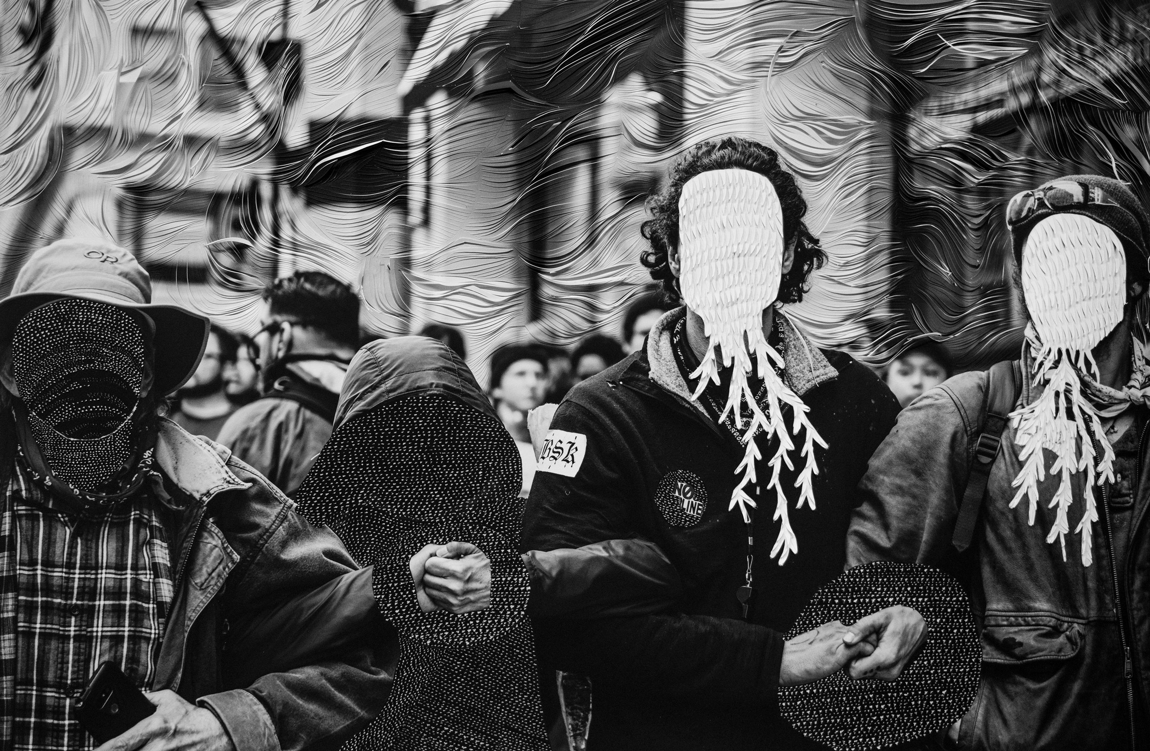 Nate Lewis. resisting, traversing, other, 2018. Hand-sculpted paper inkjet print, 26 x 40 in. © Nate Lewis