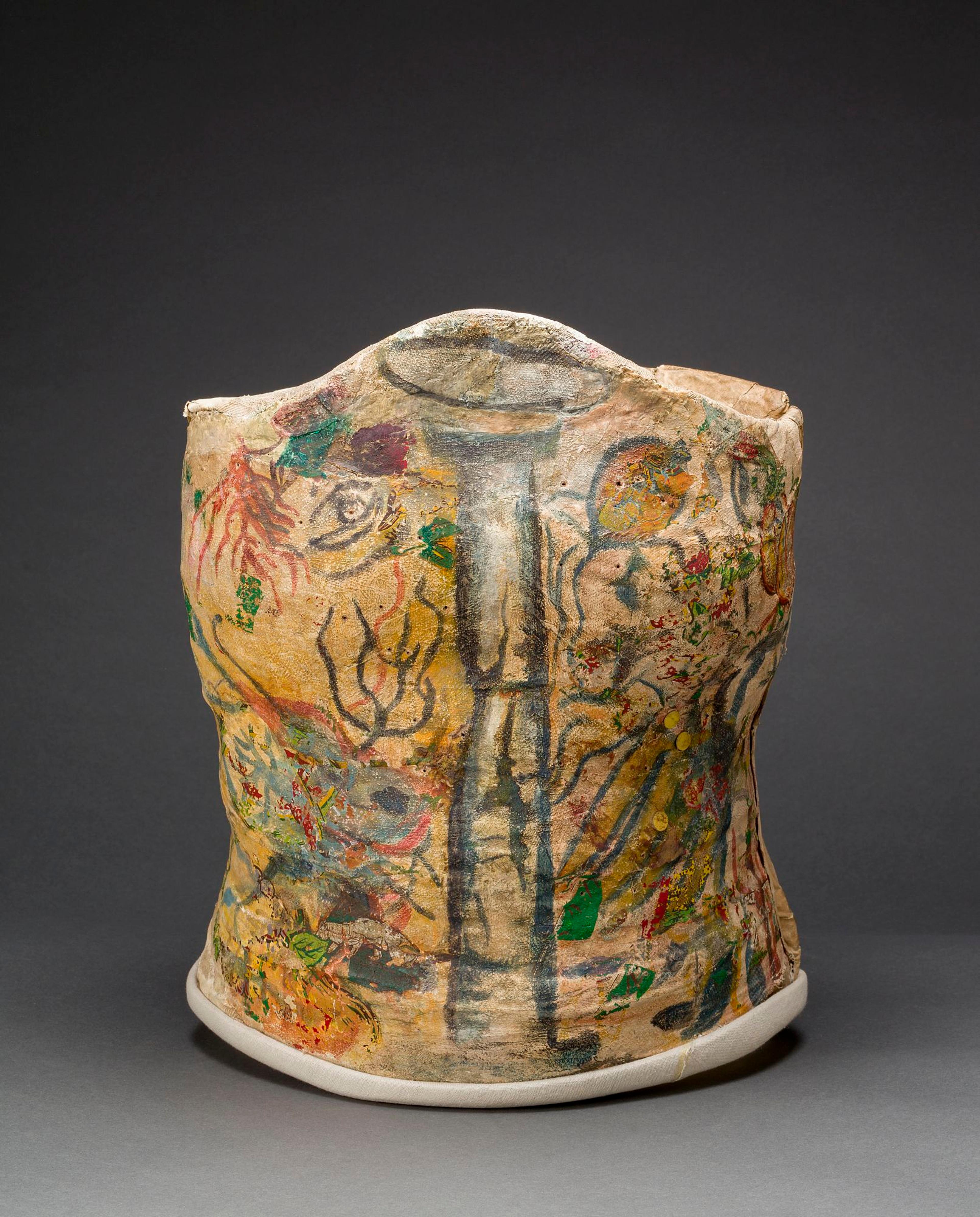 Plaster corset, painted and decorated by Frida Kahlo, Museo Frida Kahlo. © Diego Rivera and Frida Kahlo Archives, Banco de México, Fiduciary of the Trust of the Diego Rivera and Frida Kahlo Museums. (Photo: Javier Hinojosa, courtesy of V&A Publishing)