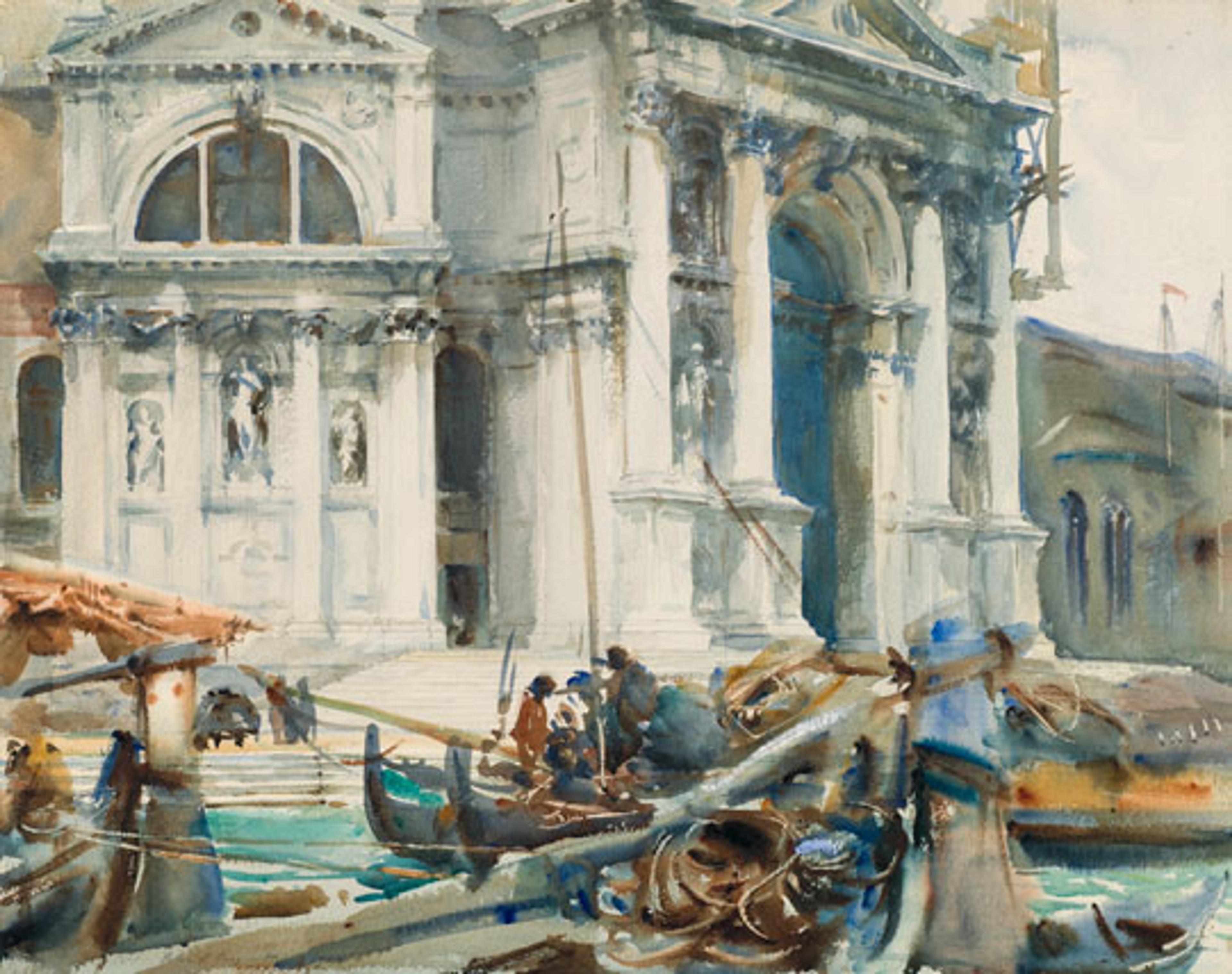 John Singer Sargent (American, 1856–1925). Santa Maria della Salute, 1904. Translucent and opaque watercolor and graphite with graphite underdrawing, 183⁄16 x 23 in. (46.2 × 58.4 cm). Brooklyn Museum, Purchased by Special Subscription, 09.838