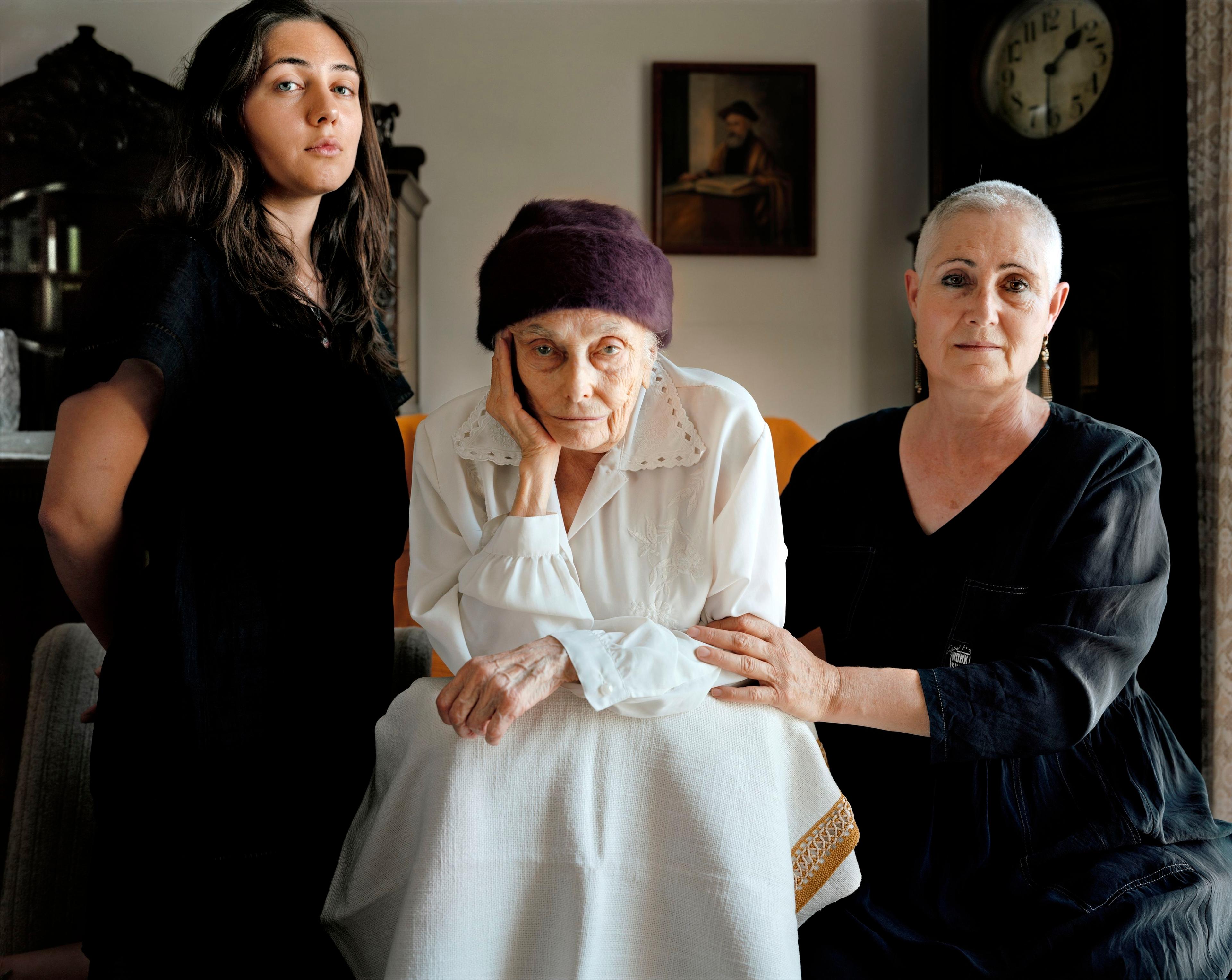 Frédéric Brenner (French, b. 1959). Ruth Chaya Leonov-Carmely, Nechama Weitman, Pnina Leonov, 2010 Archival pigment print, 183⁄4 x 235⁄8 in. (47.7 x 60 cm). © Frédéric Brenner, courtesy of Howard Greenberg Gallery, New York
