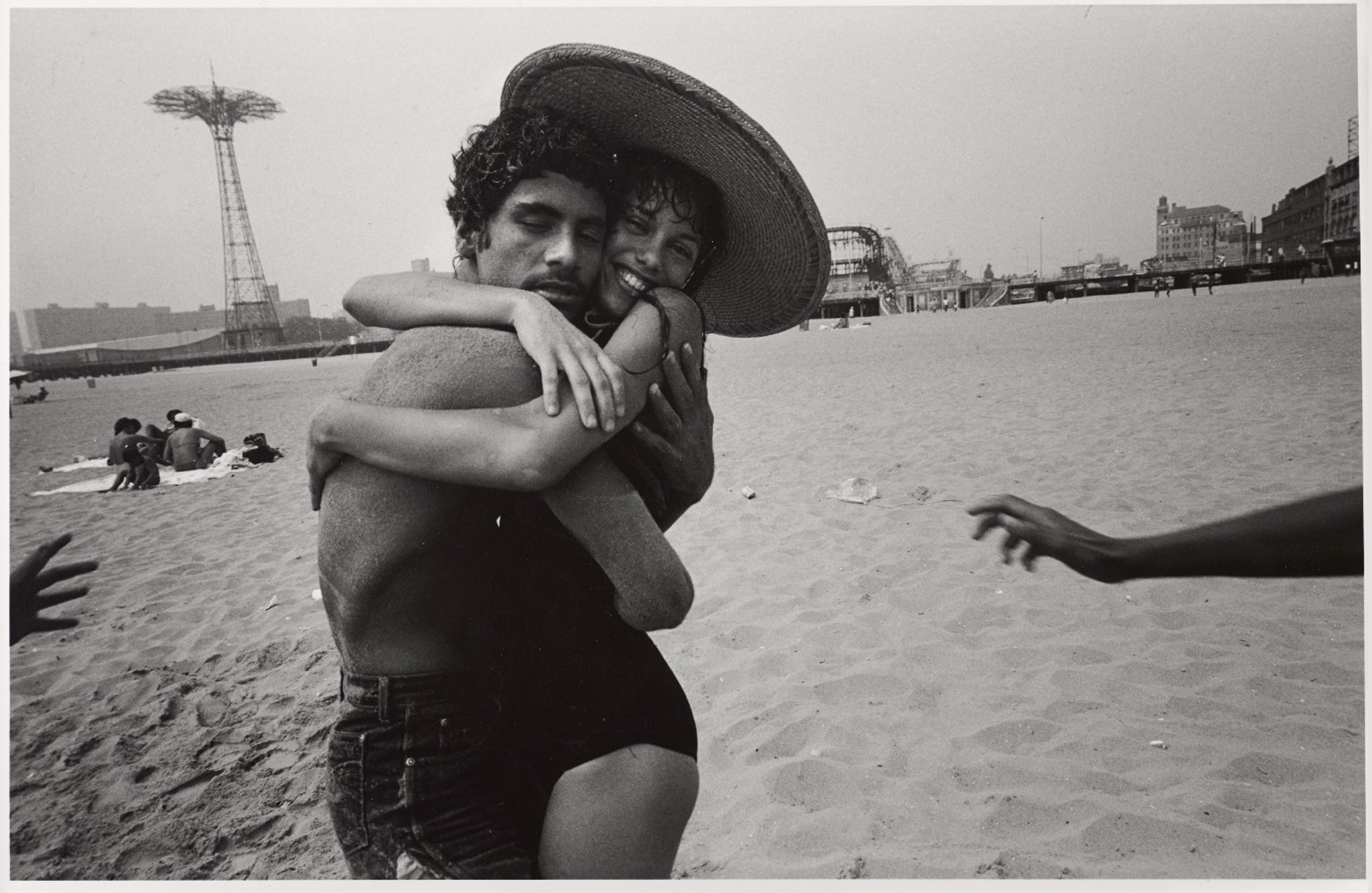 Harvey Stein. <i>The Hug: Closed Eyes and Smile</i>, 1982. Selenium-toned gelatin silver print. Brooklyn Museum; Gift of the artist, 2011.73. © Harvey Stein. (Photo: Brooklyn Museum)