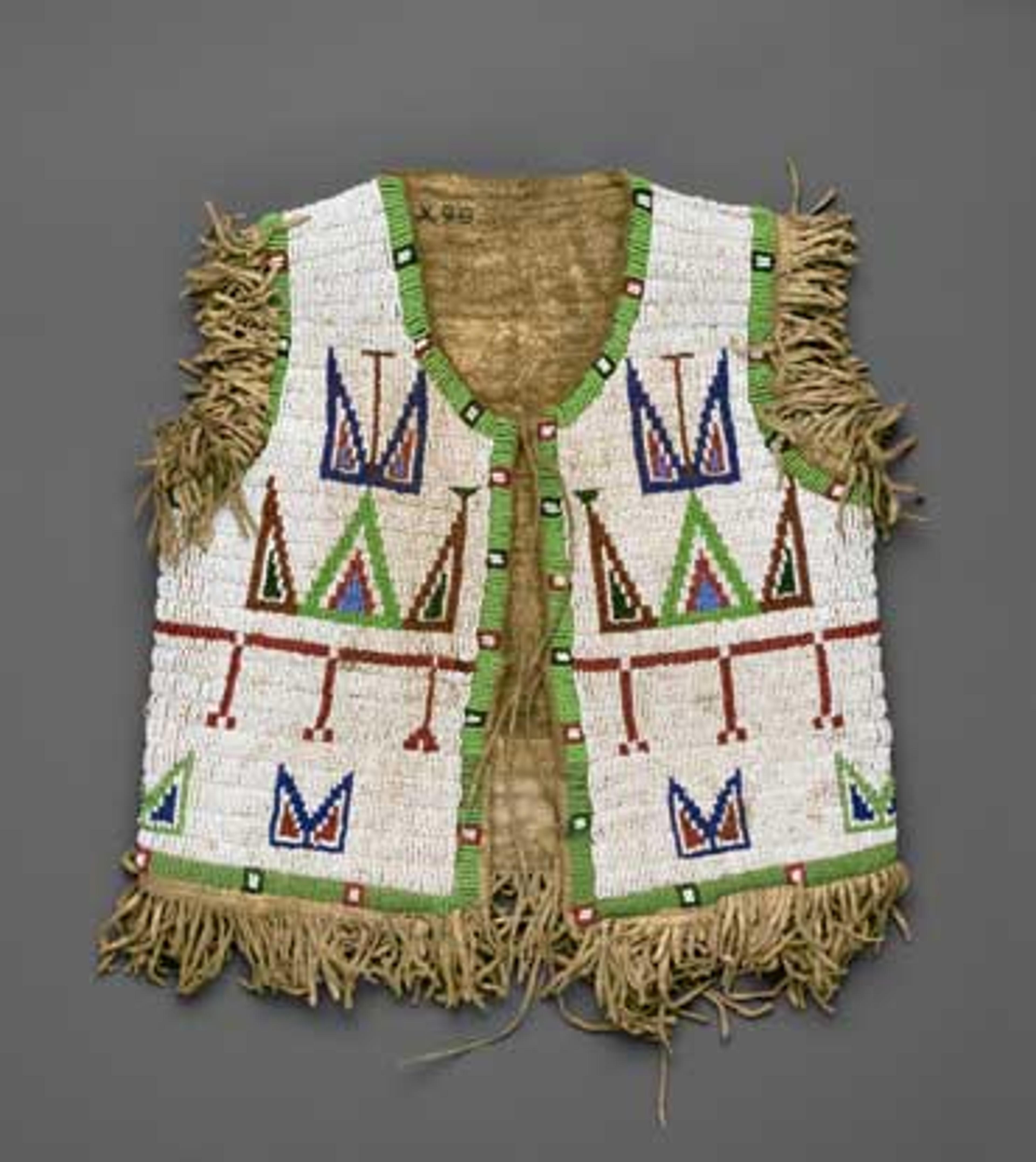 Sioux artist. Boy’s Vest, late 19th century. Northern Plains. Hide, glass beads, 131⁄2 x 121⁄4 in. (34.3 × 31.1 cm). Brooklyn Museum, Brooklyn Museum Collection, X98