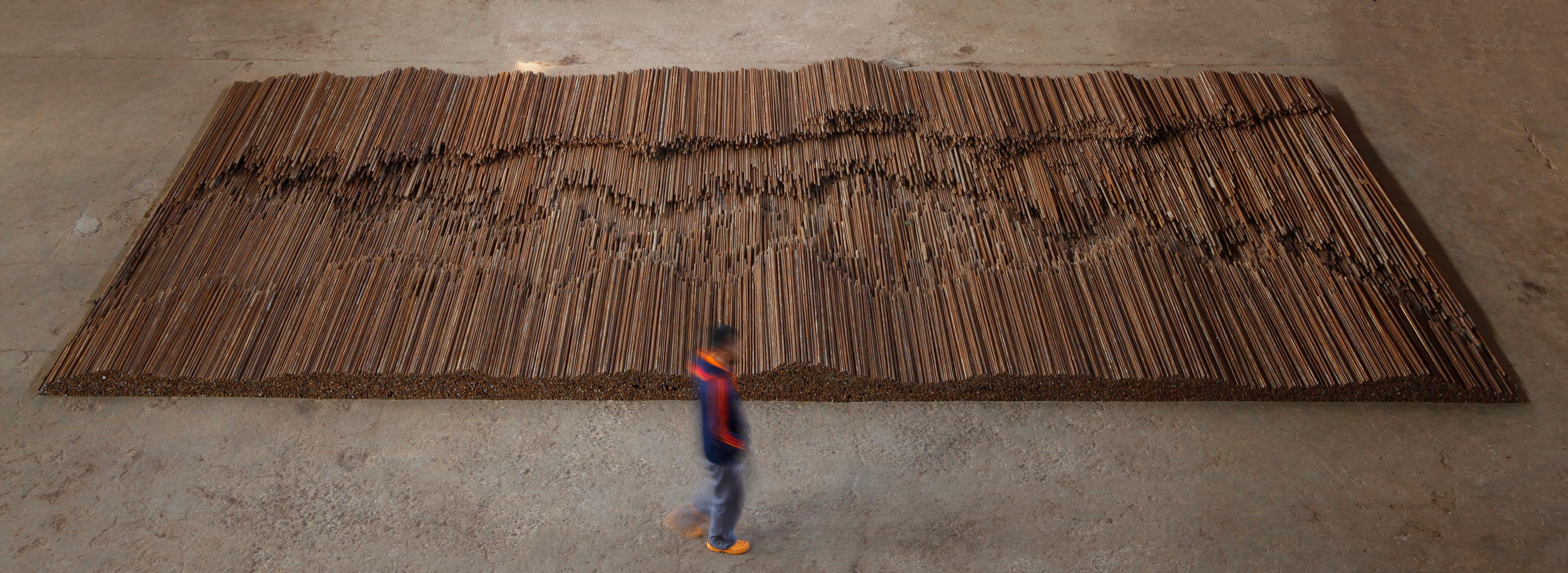 Ai Weiwei (Chinese, b. 1957). Straight, 2008–12. Steel reinforcing bars, dimensions variable. © Ai Weiwei