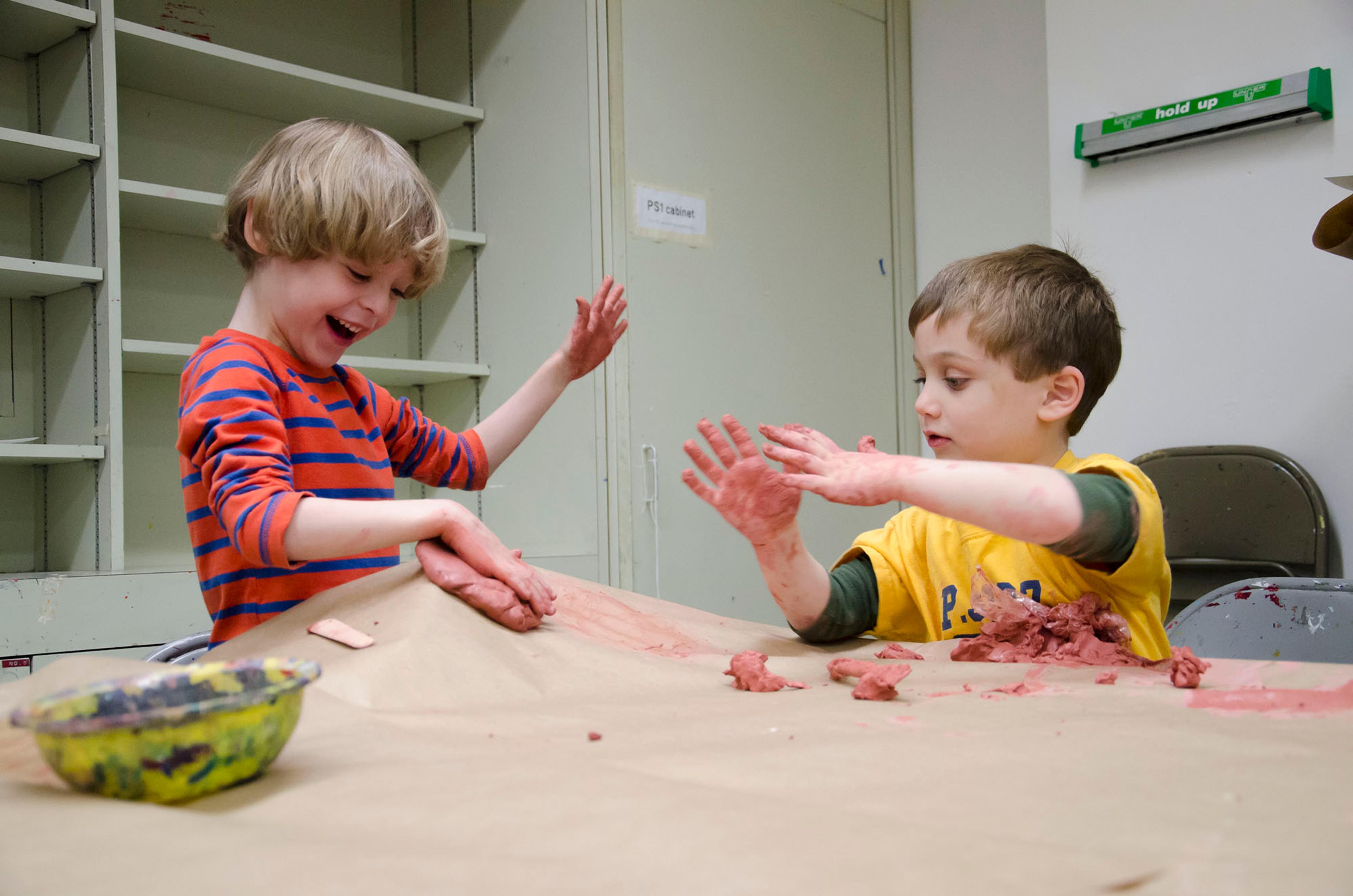 Kids enjoying fun with clay in our studios. (Photo: Khamaali Vernon, 2015)