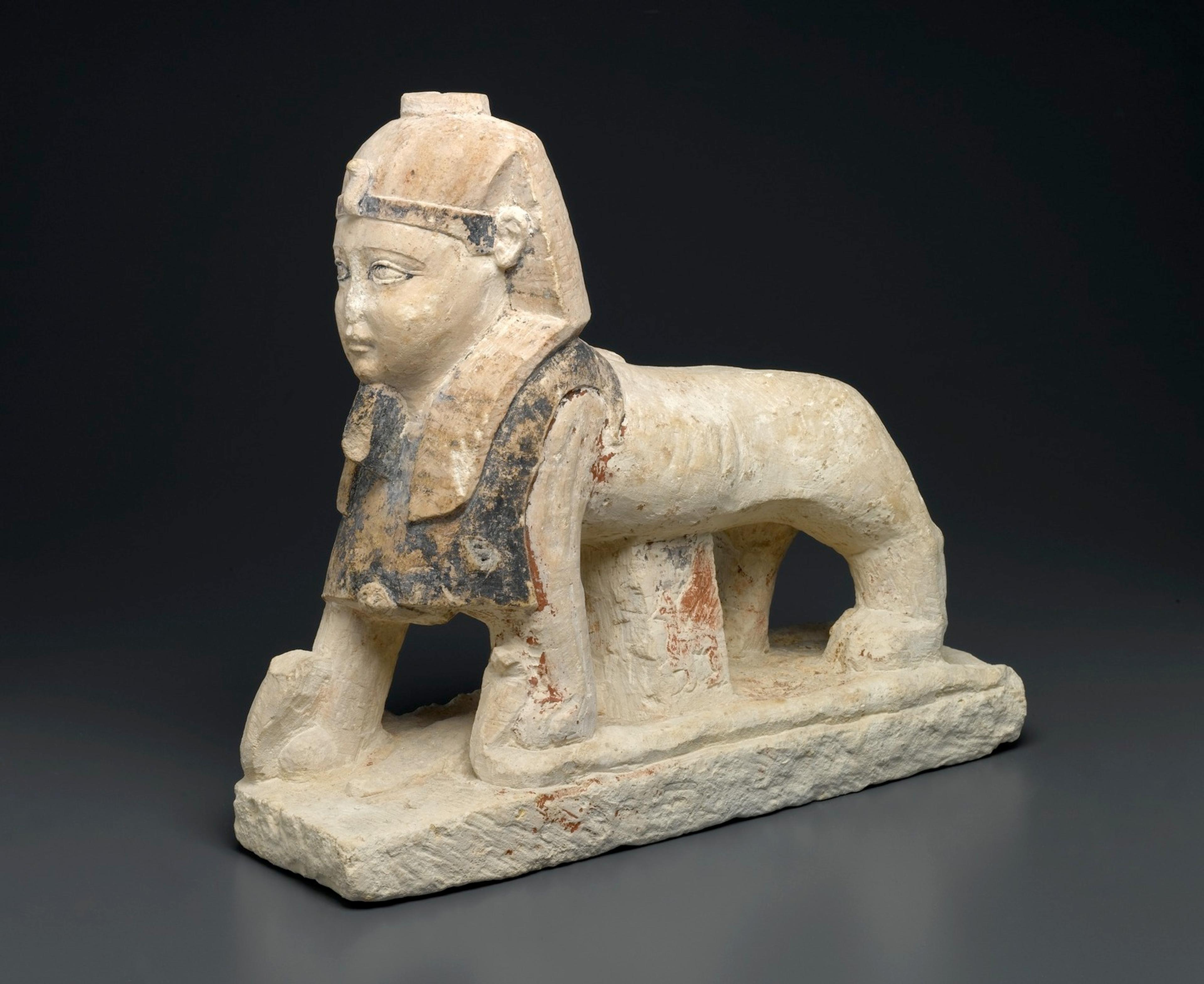 Limestone sculpture of a sphinx