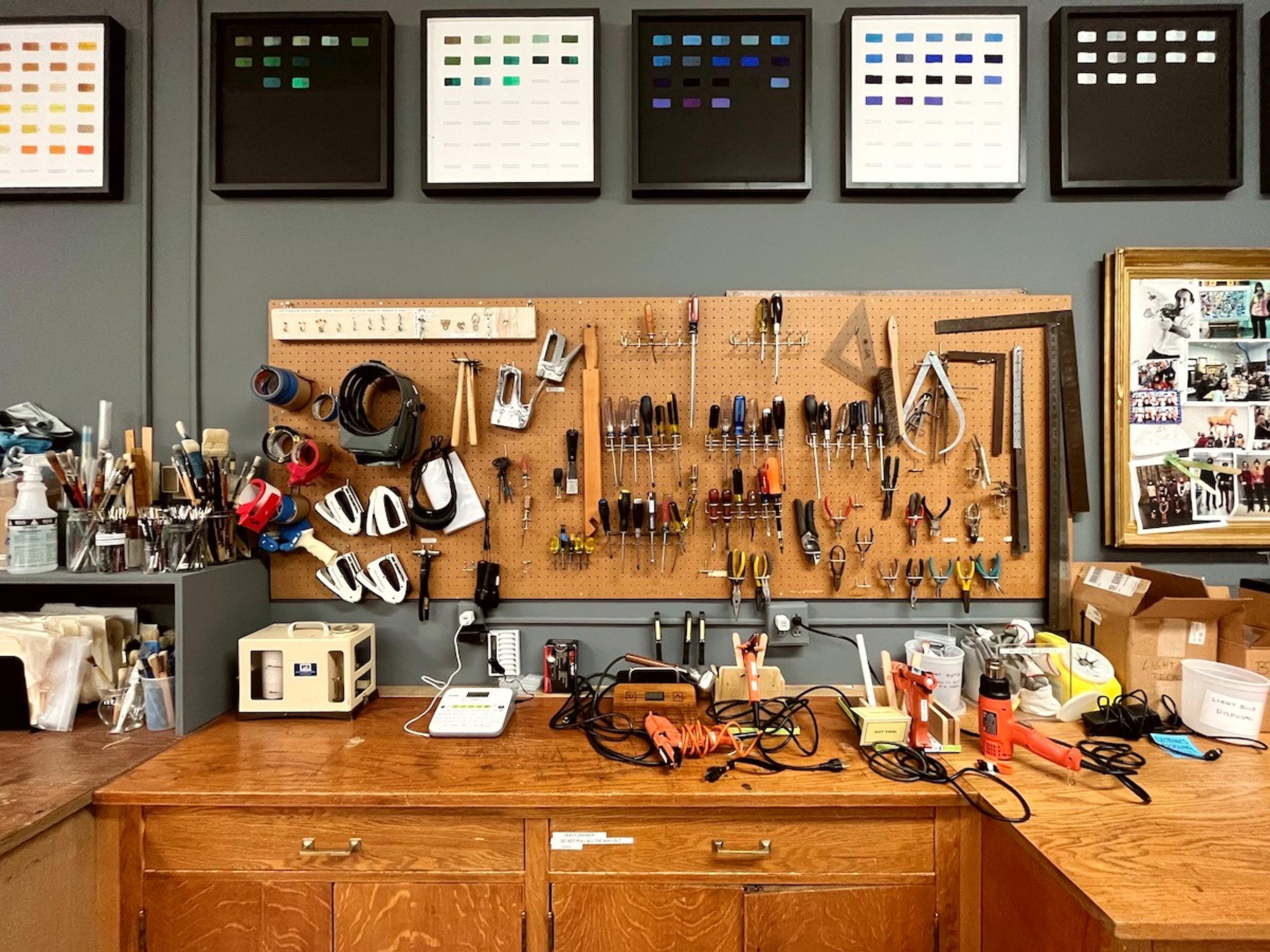 A view of the conservation lab at the Brooklyn Museum, where conservators work to restore and preserve a range of materials. (Photo: Corinne Segal)