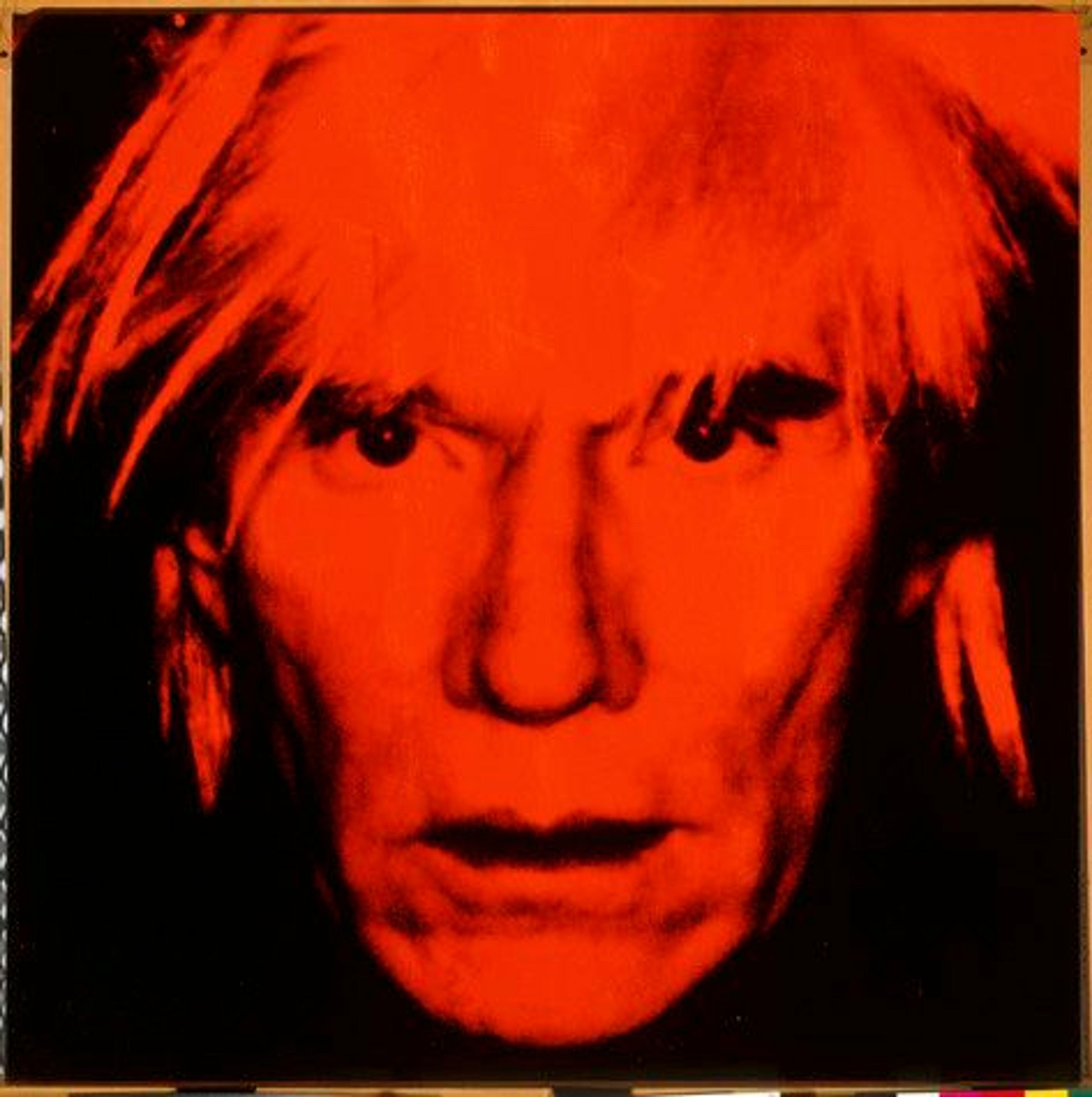 Andy Warhol (American, 1928–1987). <i>Self-Portrait</i>, 1986. Acrylic and screenprint on linen, 40 × 40 in. (101.6 × 101.6 cm). The Andy Warhol Museum, Pittsburgh; Founding Collection, Contribution The Andy Warhol Foundation for the Visual Arts, Inc., 1998.1.821. © 2021 The Andy Warhol Foundation for the Visual Arts, Inc. / Licensed by Artists Rights Society (ARS), New York