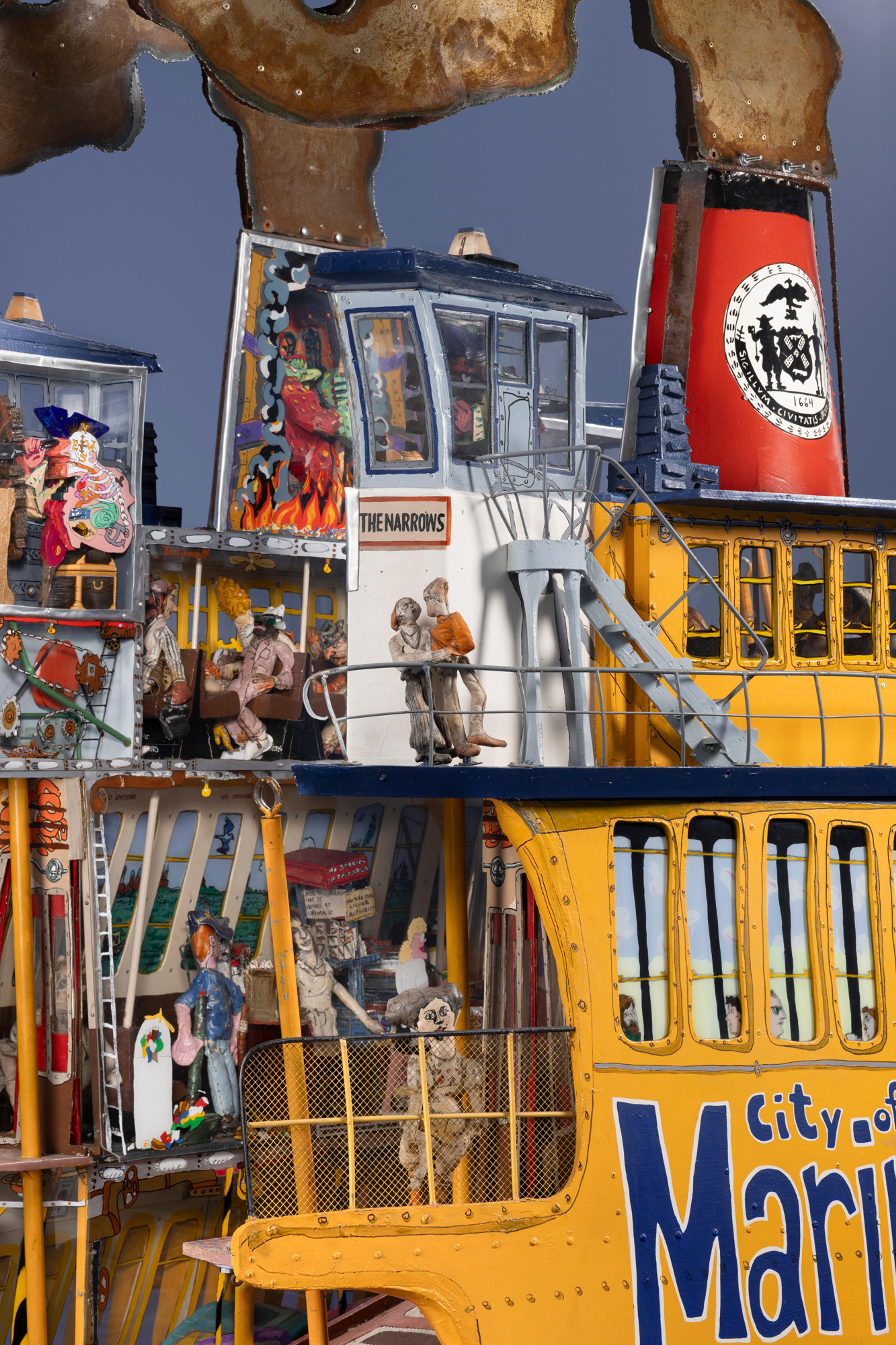Red Grooms, Mimi Gross, and The Ruckus Construction Company. <i>Dame of the Narrows</i> (detail), 1975. Mixed media. Brooklyn Museum, Gift of the Citizens Committee for New York City, Inc., 77.56. © Red Grooms, Member of Artists Rights Society (ARS). © 2025 Mimi Gross / Artists Rights Society (ARS), New York. (Photo: Brooklyn Museum)