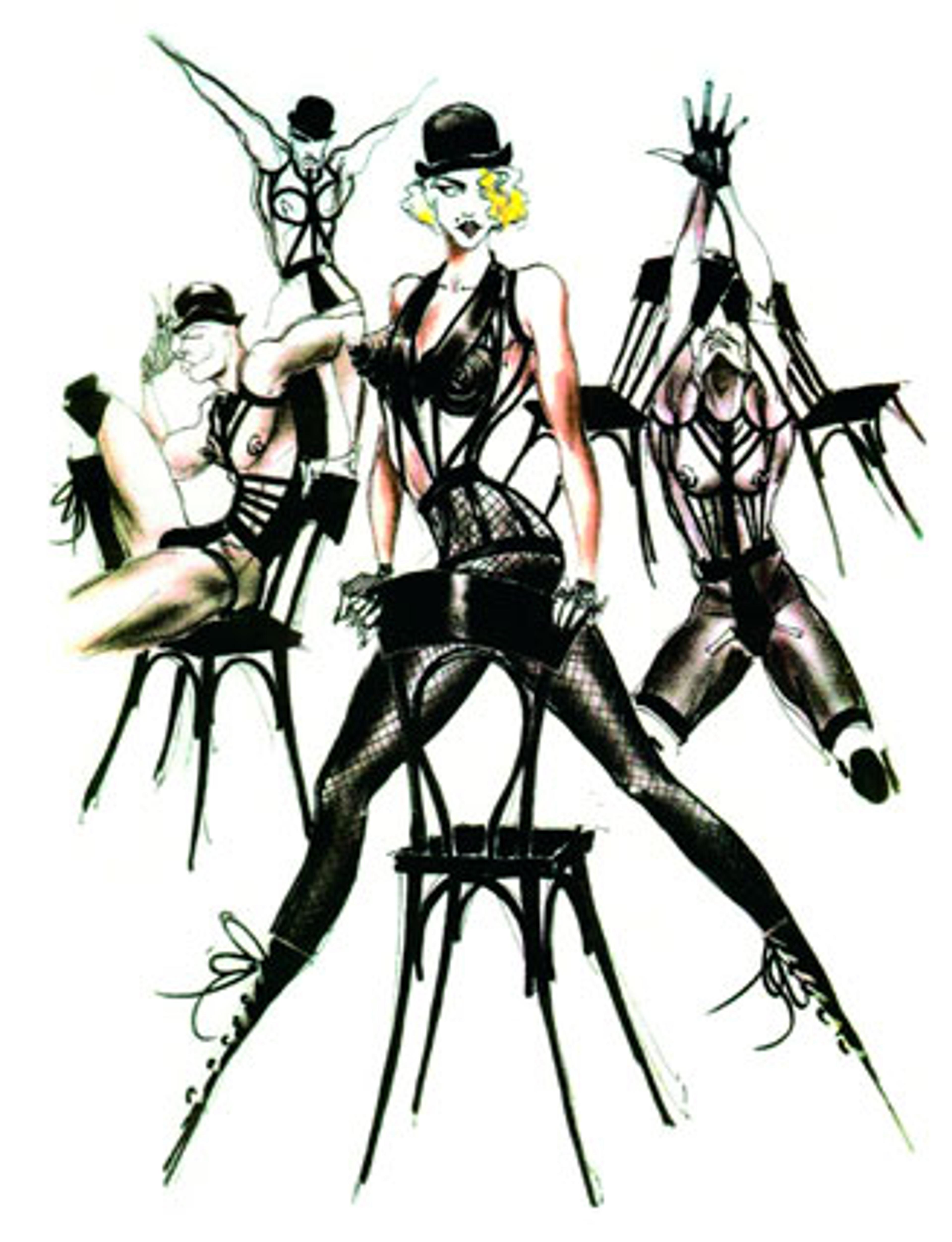 Jean Paul Gaultier (French, b. 1952). Sketch of Madonna’s stage costumes for her Blond Ambition World Tour, 1989–90, inkjet print, 11 × 17 in. (27.9 × 43.1 cm). © Jean Paul Gaultier