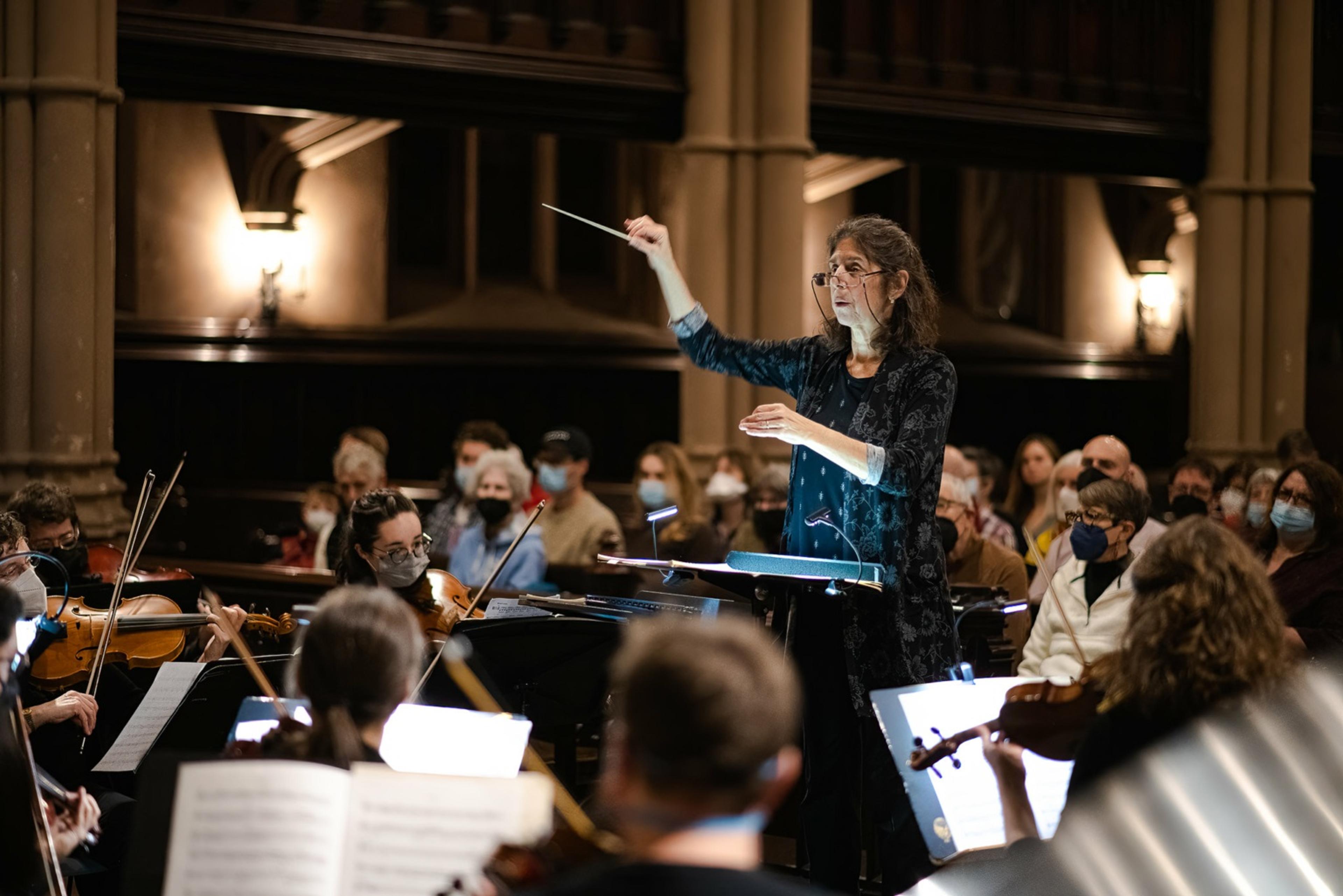 Conductor Dorothy Savitch and the Brooklyn Conservatory Community Orchestra. (Photo: Jaznina Santiago)  