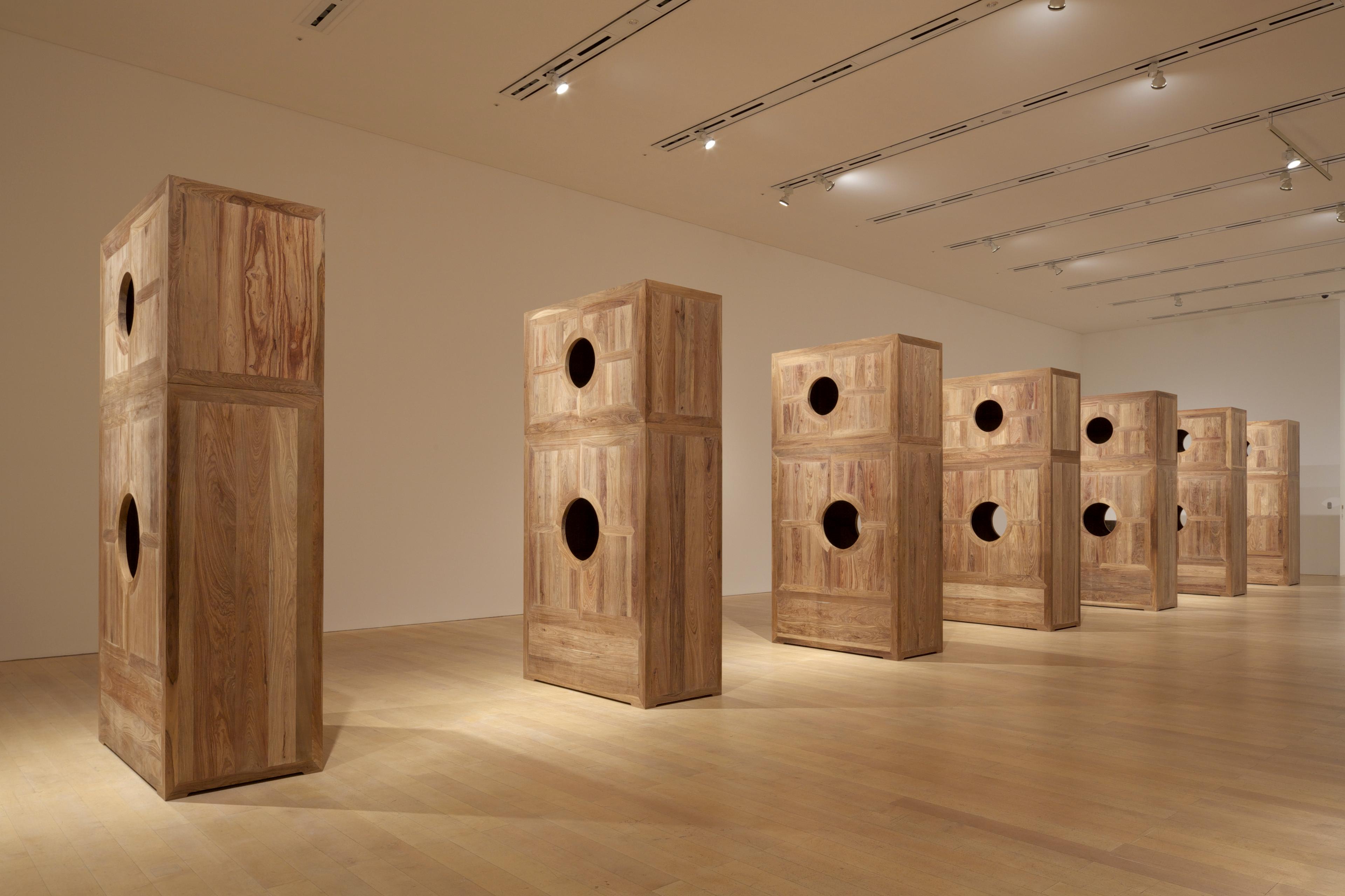 Ai Weiwei (Chinese, b. 1957). Moon Chest, 2008. Seven chests in Huanghuali wood, each: 126 × 63 × 311⁄2 in. (320 × 160 × 80 cm). Courtesy of Ai Weiwei Studio. © Ai Weiwei