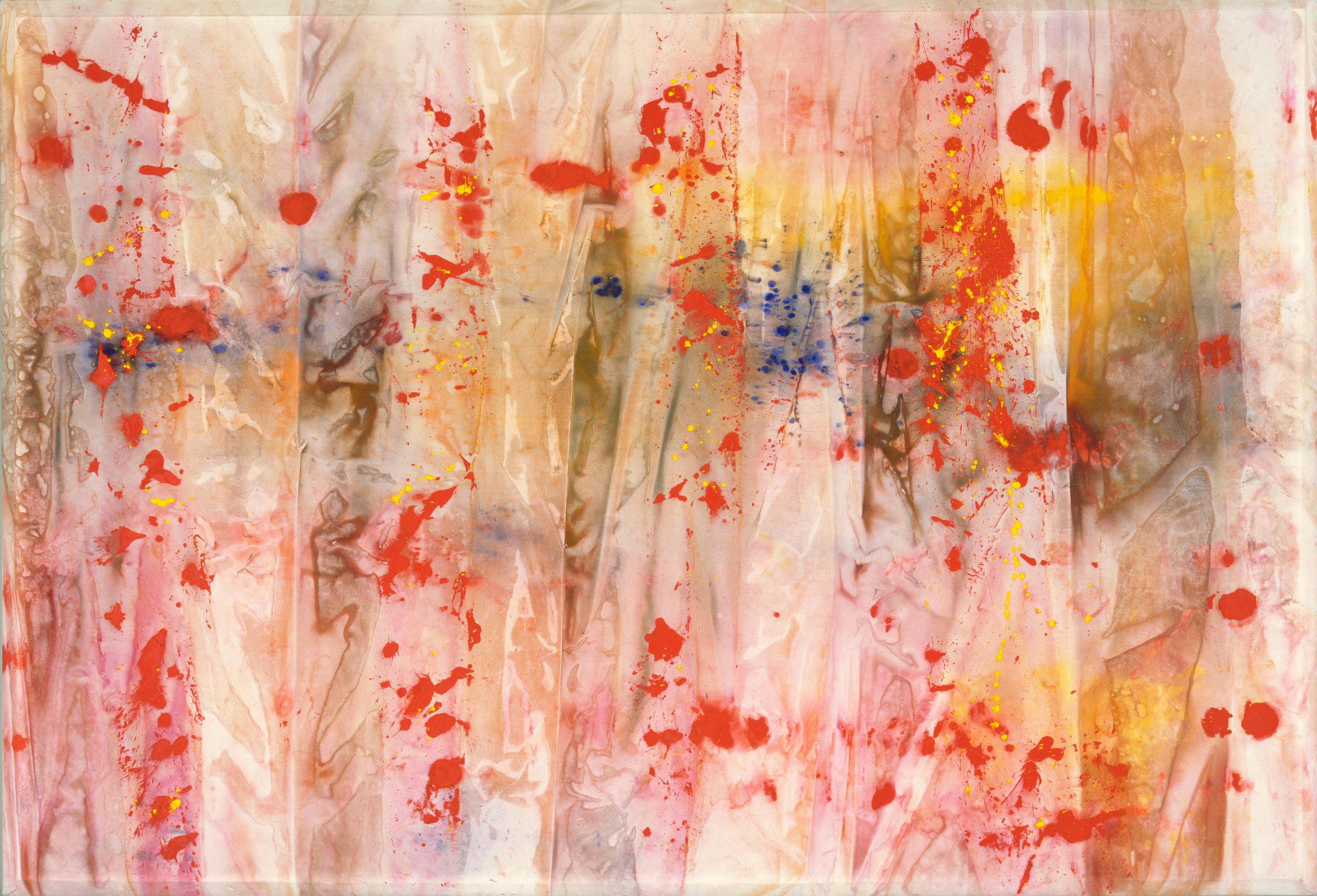 Sam Gilliam (American, b. 1933). Red April, 1970. Acrylic on canvas, 110 × 160 in. (279.4 × 406.4 cm). The University of Iowa Museum of Art, Iowa City, Gift of The Longview Foundation and Museum purchase, 1971.11. © Sam Gilliam