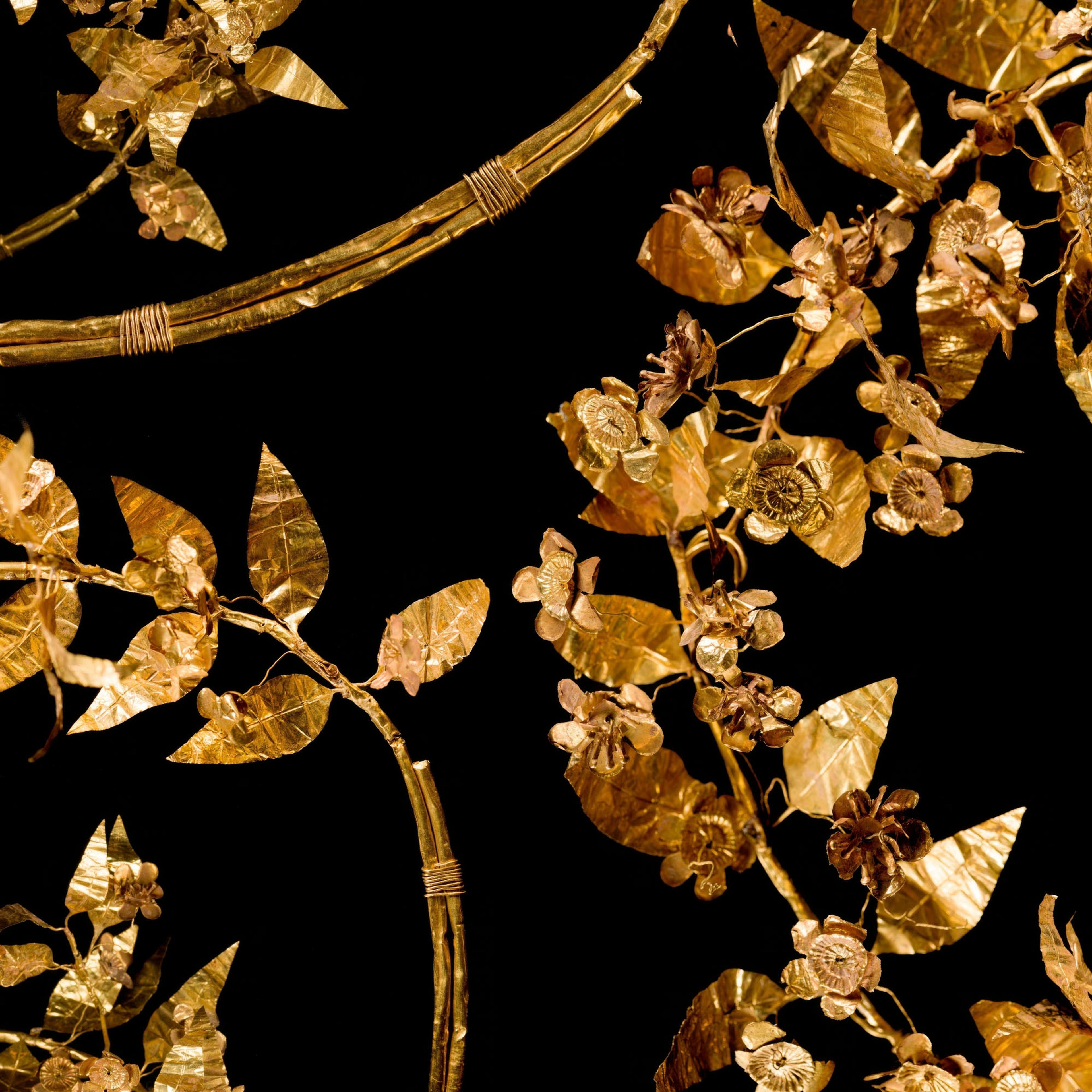 Wreath (detail), reportedly Corinth, Greece, 3rd–2nd century B.C.E. Gold. Brooklyn Museum, Gift of George D. Pratt, 26.763. (Photo: Brooklyn Museum)