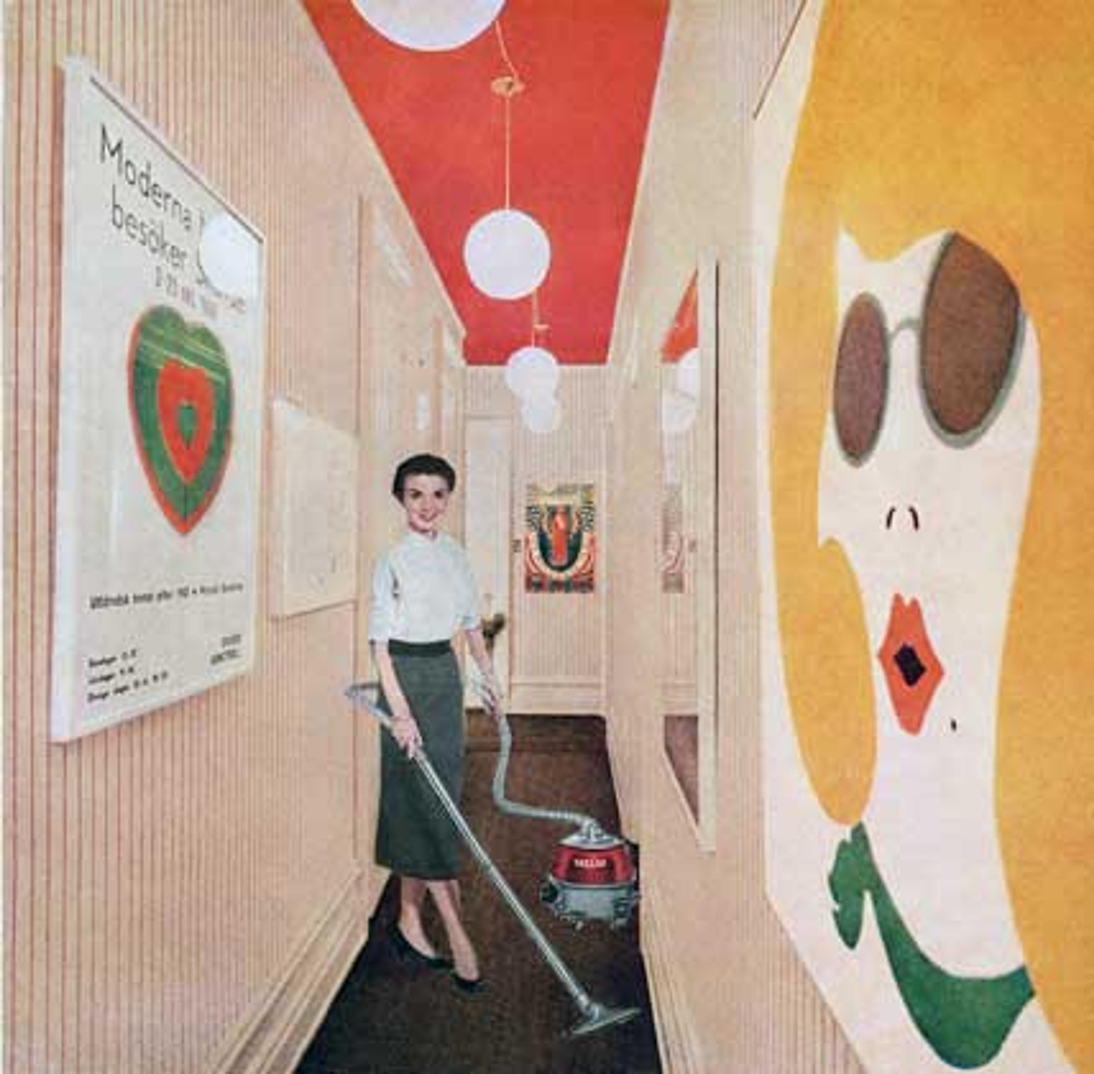 Martha Rosler (American, b. 1943). Vacuuming Pop Art, 1966–72. Photomontage, 24 × 20 in. (50.8 × 61 cm). Courtesy of the artist and Mitchell-Innes &amp; Nash, New York