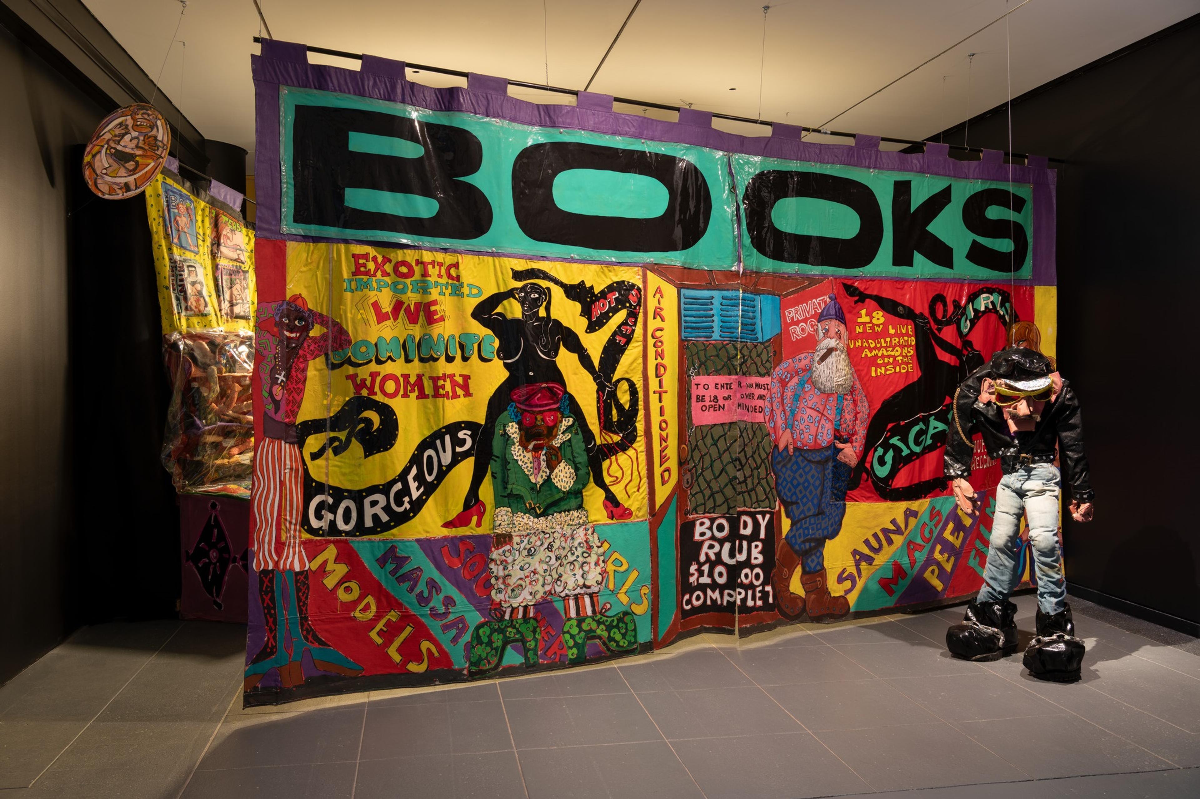 Installation view of <i>Red Grooms, Mimi Gross, and The Ruckus Construction Co.: Excerpts from “Ruckus Manhattan.” Brooklyn Museum</i>, June 13–November 2, 2025. © Red Grooms, Member of Artists Rights Society (ARS). © 2025 Mimi Gross / Artists Rights Society (ARS), New York. (Photo: Paula Abreu Pita)