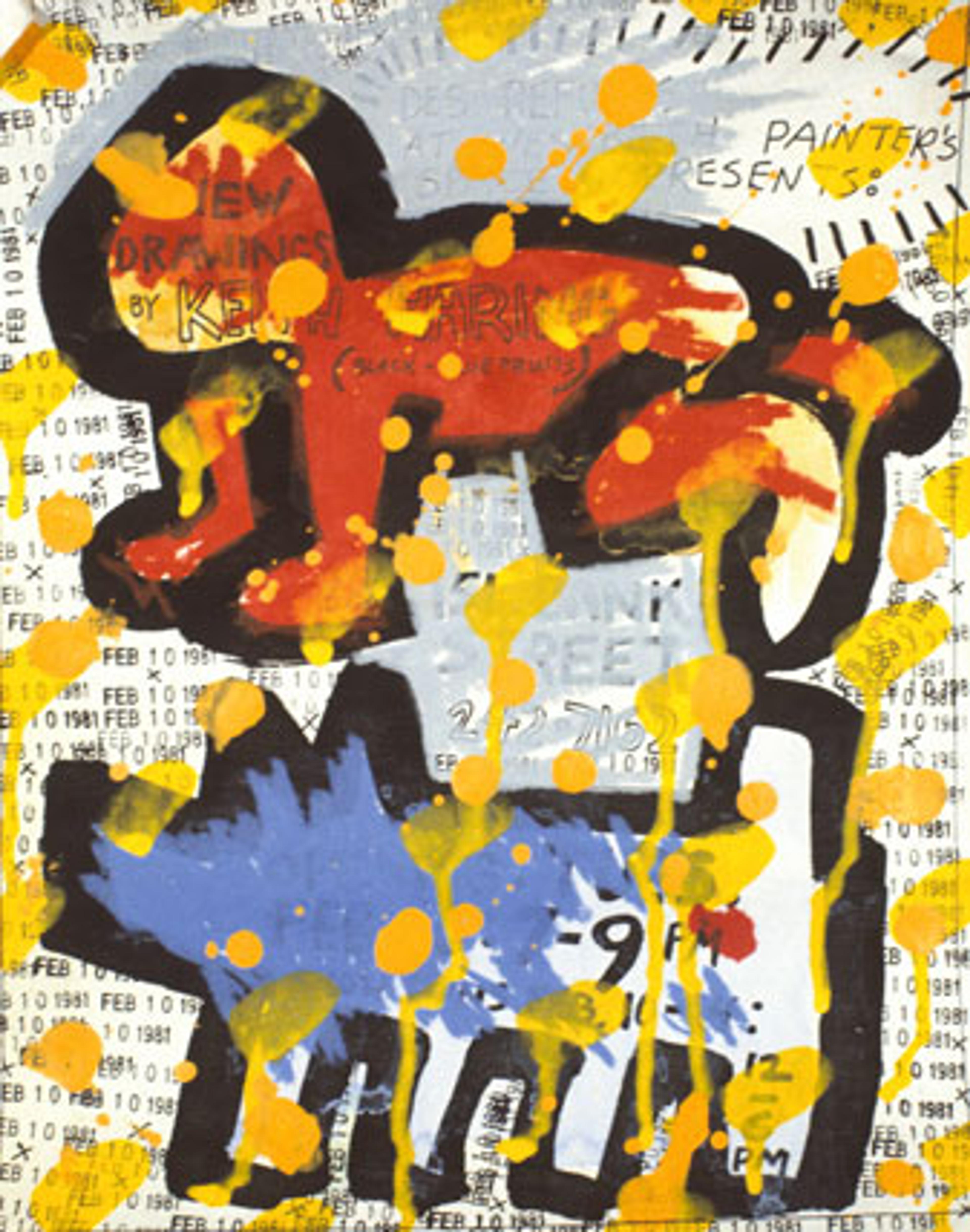 Keith Haring (American, 1958–1990). Flyer for Des Refusés at Westbeth Painters Space, New York City, February 10, 1981. Acrylic and ink on paper. Collection Keith Haring Foundation. © Keith Haring Foundation