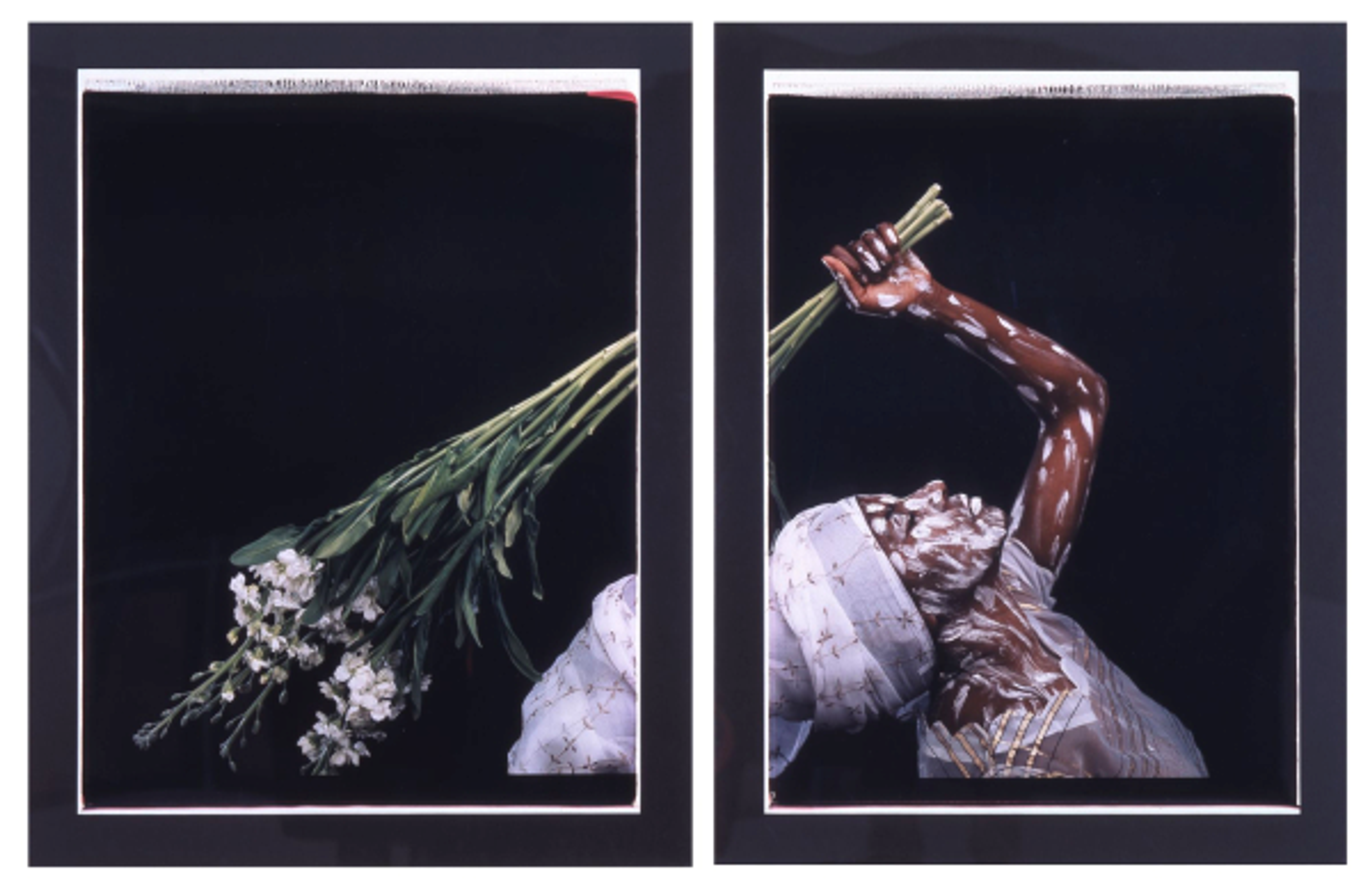María Magdalena Campos-Pons (born Matanzas, Cuba, 1959). The Calling, 2003. Diptych of Polaroid Polacolor Pro photographs, framed: approx. 24 × 44 in. (61 × 111.8 cm) overall. Collection of Jonathan and Barbara Lee. © María Magdalena Campos-Pons. (Photo: courtesy of the artist)